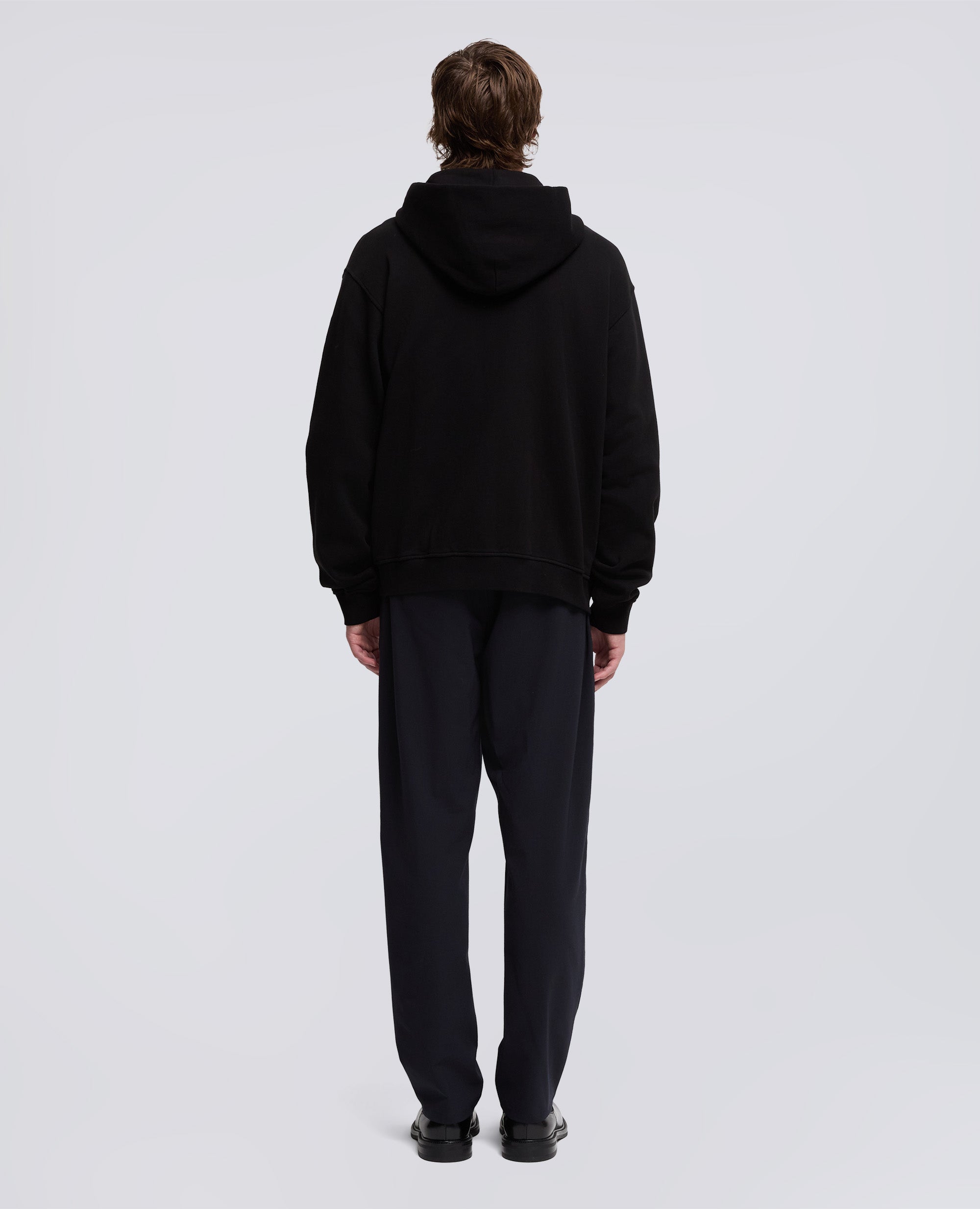 FELPA IN COTONE CON CAPPUCCIO-NERO-BLACK-NEGRO-SCHWARZ-NOIR