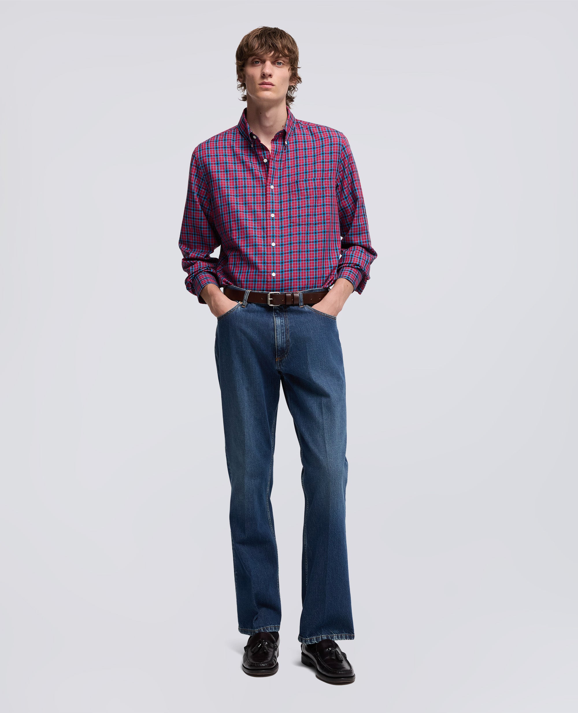 CAMICIA IN VAIELLA DI COTONE-CHECK-CHECK-CHECK-CHECK-CHECK