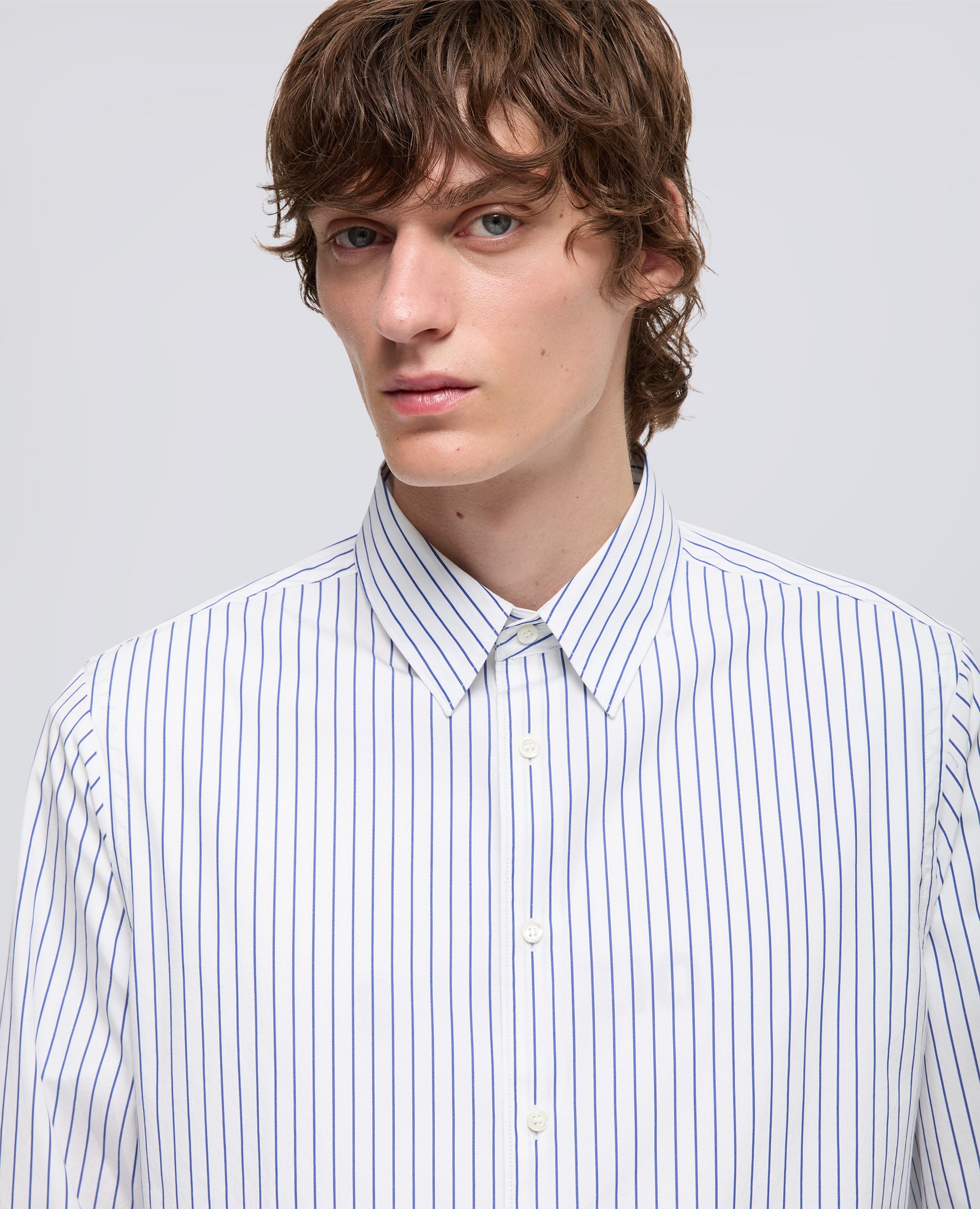 CAMICIA COMMA-RIGA BLU-BLUE STRIPE-RAYA AZUL OSCURO-BLAUE STREIFEN-RAYURES BLEUES