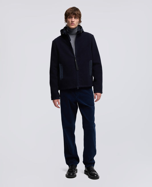GIUBBOTTO WERNER IN LANA SHETLAND-NAVY-NAVY-AZUL MARINO-NAVY-NAVY
