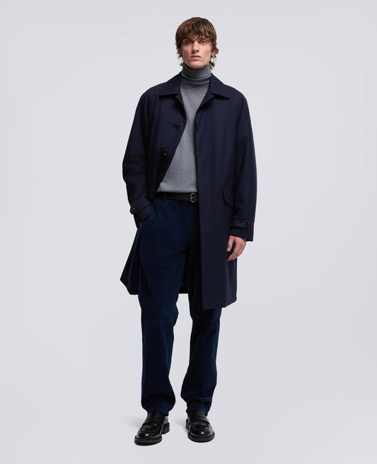 IMPERMEABILE WRIGHT IN TWILL DI LANA-NAVY-NAVY-AZUL MARINO-NAVY-NAVY
