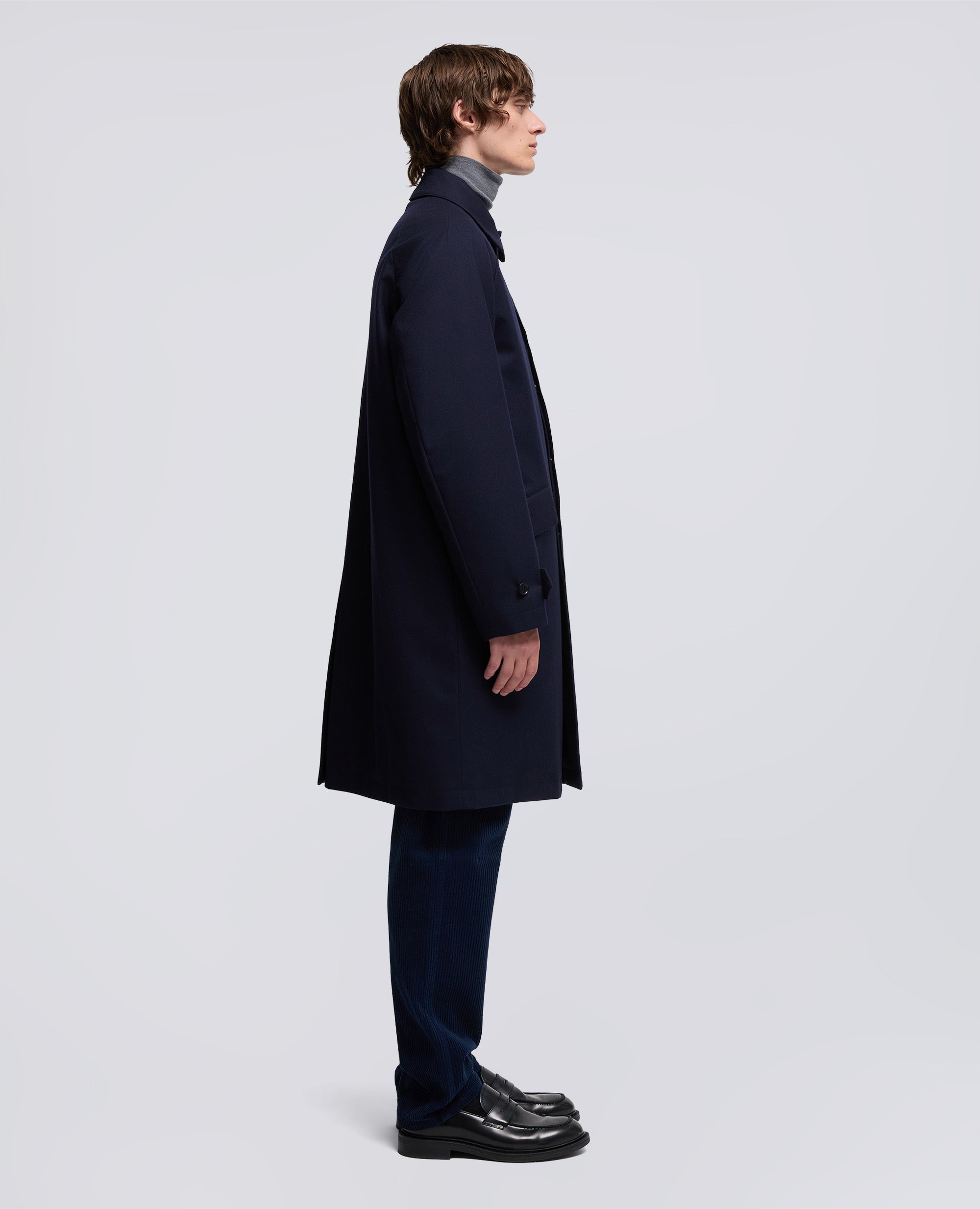 IMPERMEABILE WRIGHT IN TWILL DI LANA-NAVY-NAVY-AZUL MARINO-NAVY-NAVY