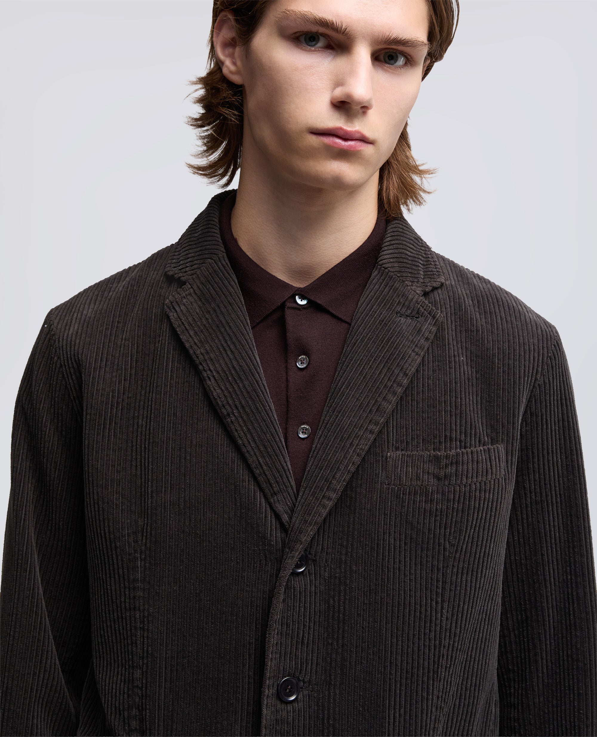 GIACCA KUKI IN VELLUTO A COSTE-MARRONE-BROWN-MARR¢N-BRAUN-MARRON