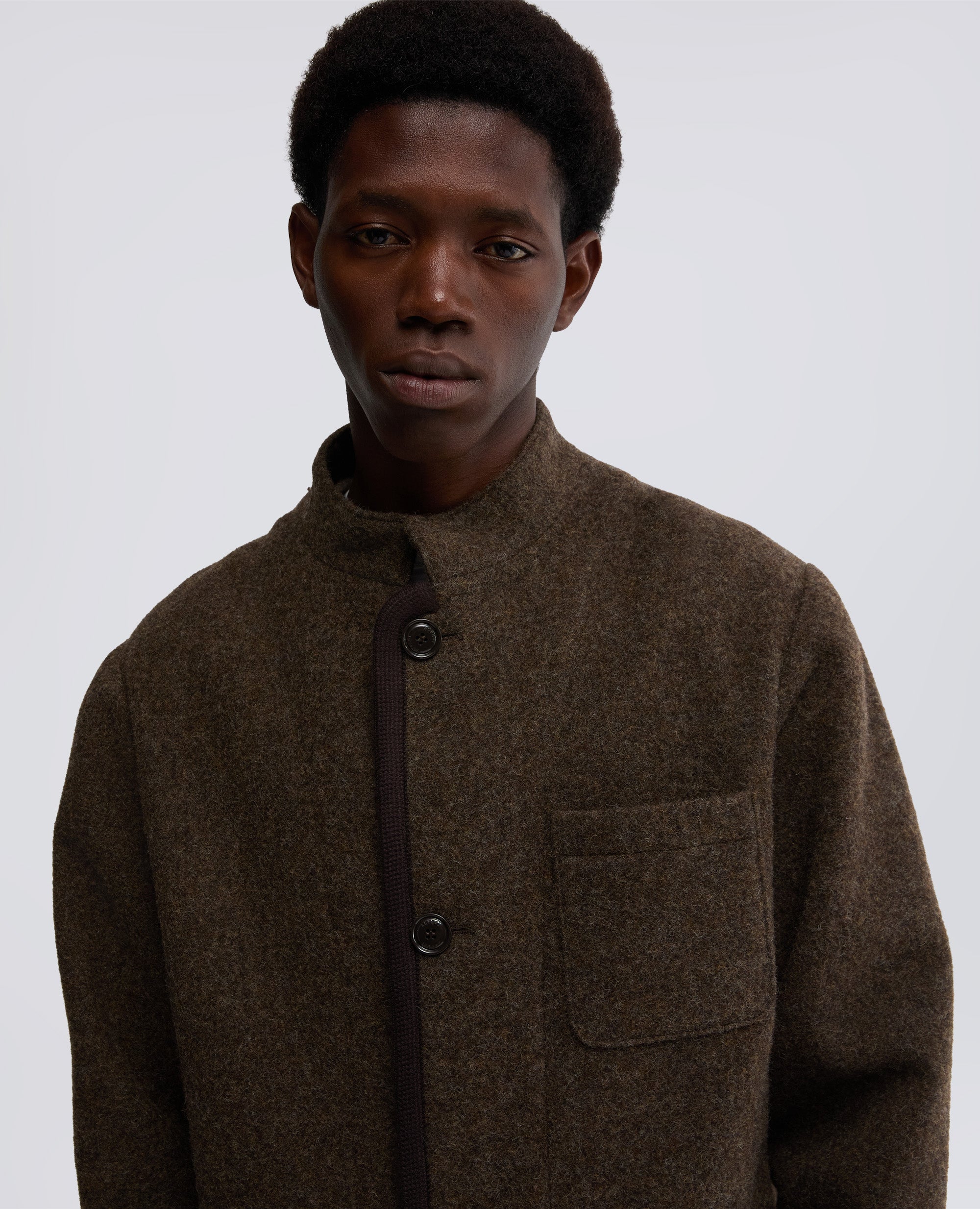GIACCA CHANG IN LANA SHETLAND-MARRONE-BROWN-MARR¢N-BRAUN-MARRON