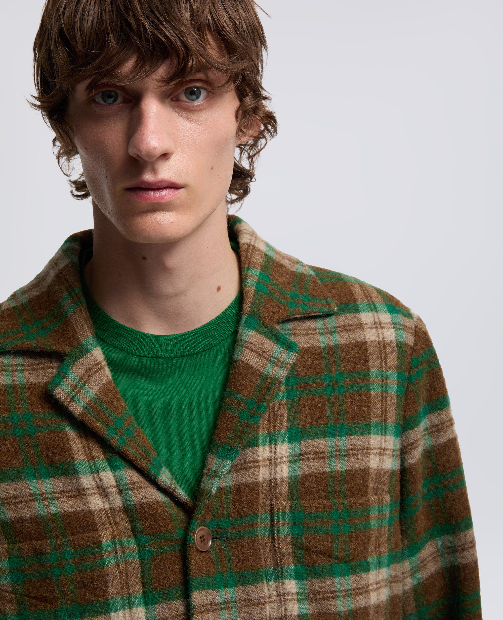 OVERSHIRT FANDANGO WINT IN LANA SHETLAND-CHECK VERDE-GREEN CHECK-CUADROS VERDES-GRUNES KAROMUSTER-CARREAUX VERTS