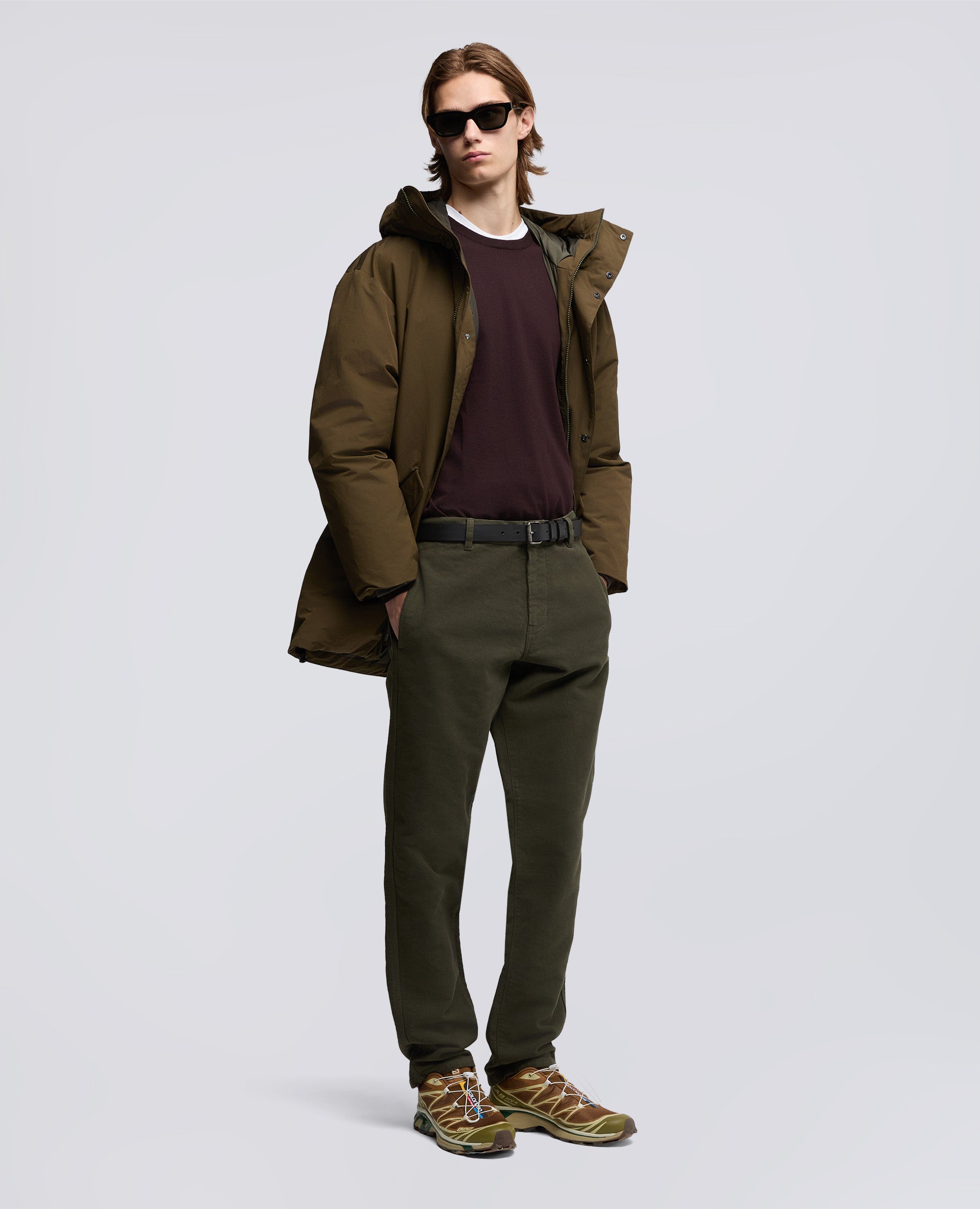 PANTALONE CHINO FUNZIONALE IN VELLUTO-MILITARE-MILITARY-MILITAR-MILITAR-MILITAIRE