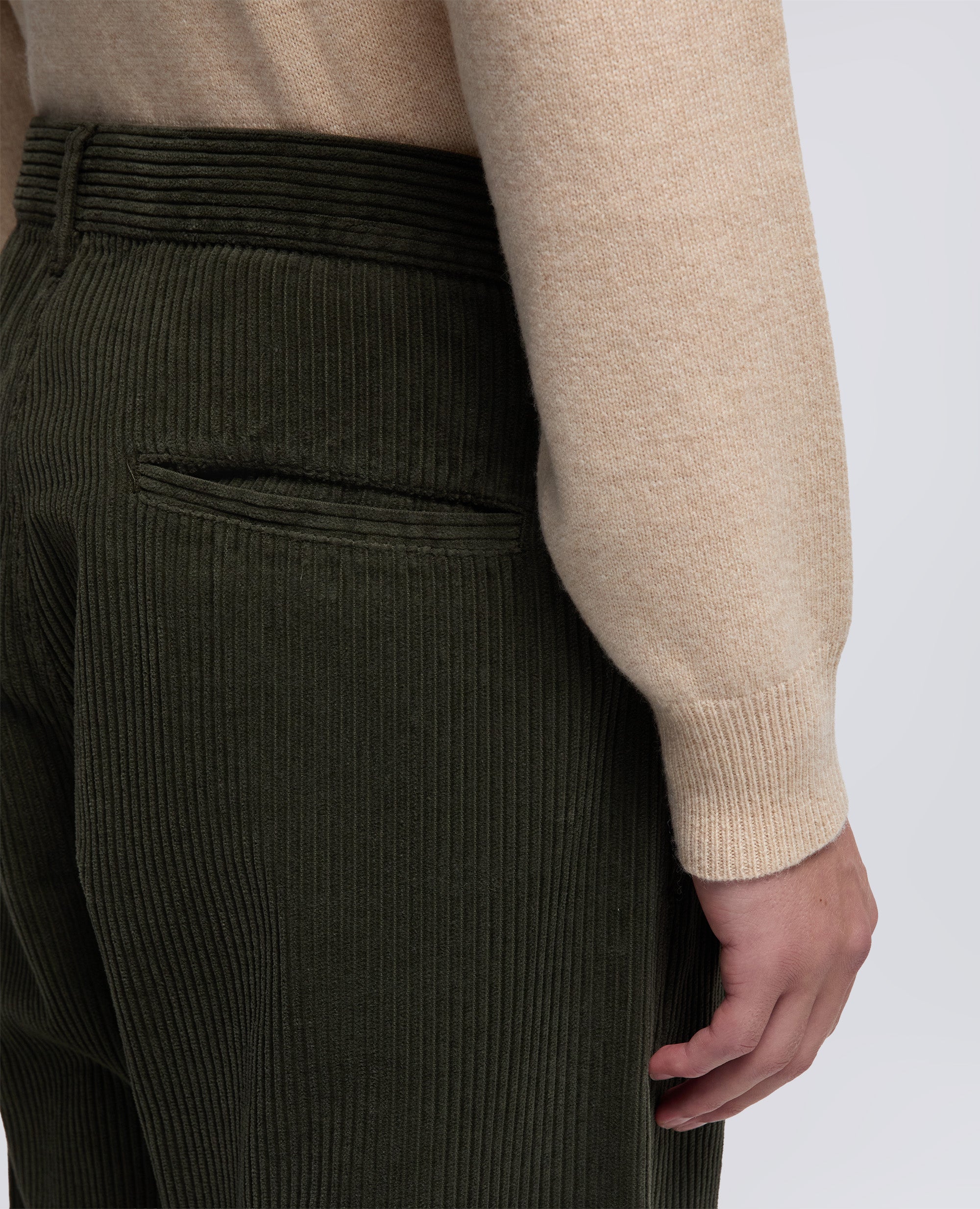 PANTALONE CHINO FUNZIONALE IN VELLUTO-MILITARE-MILITARY-MILITAR-MILITAR-MILITAIRE