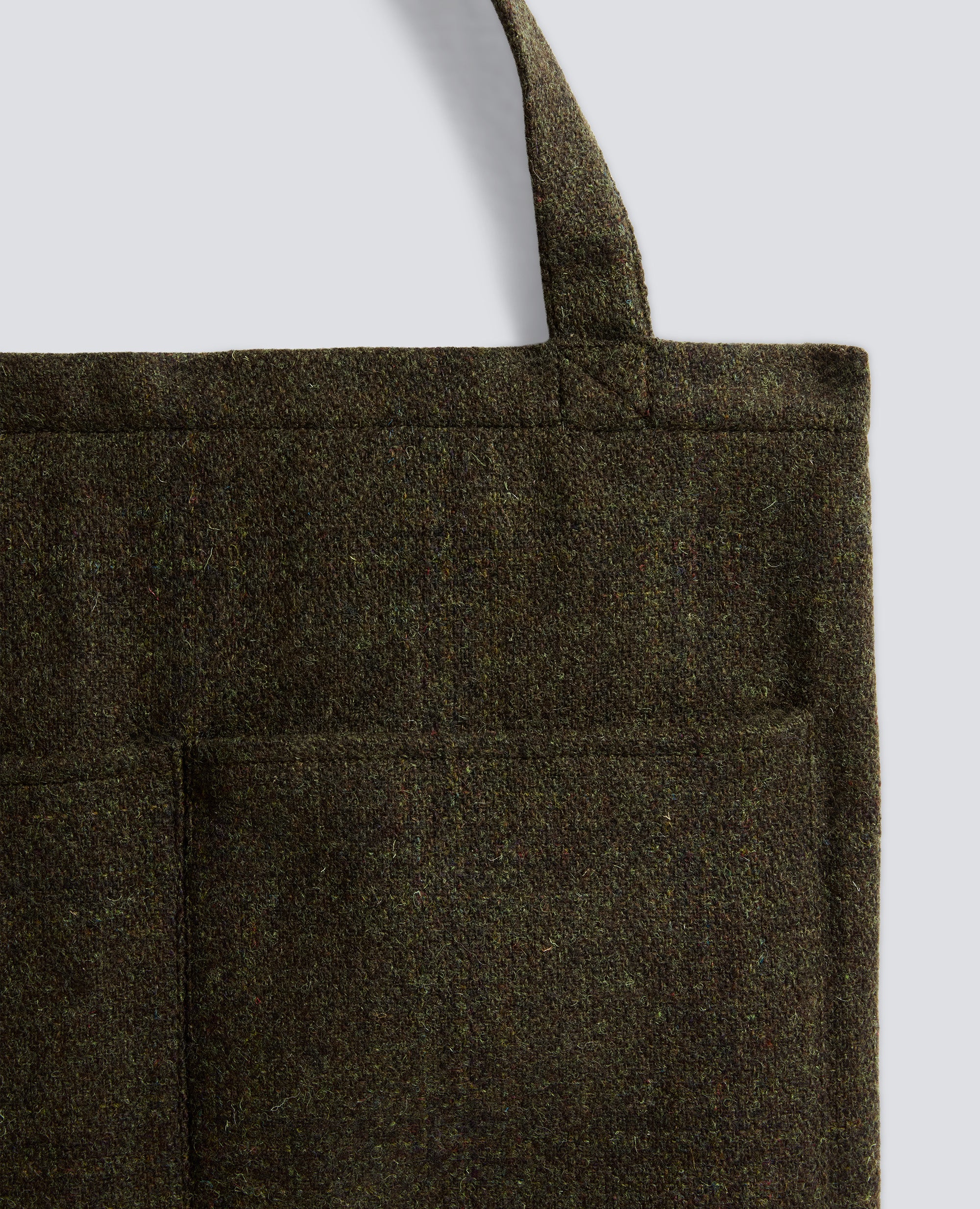BORSA SHOPPER IN HARRIS TWEED-VERDONE-DARK GREEN-VERDER¢N-DUNKELGRUN-VERT FONCE