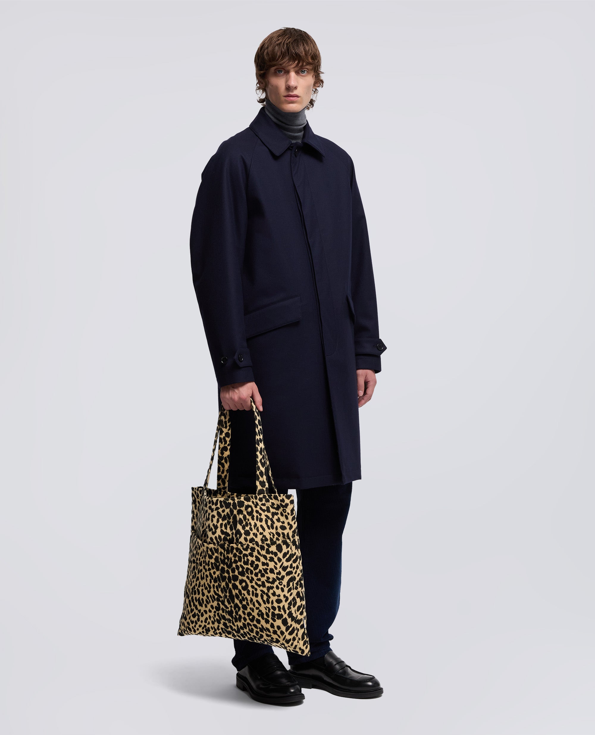 BORSA SHOPPER IN FUSTAGNO CON STAMPA LEOPARDO-MACULATO-MACULATO-MACULATO-MACULATO-MACULATO