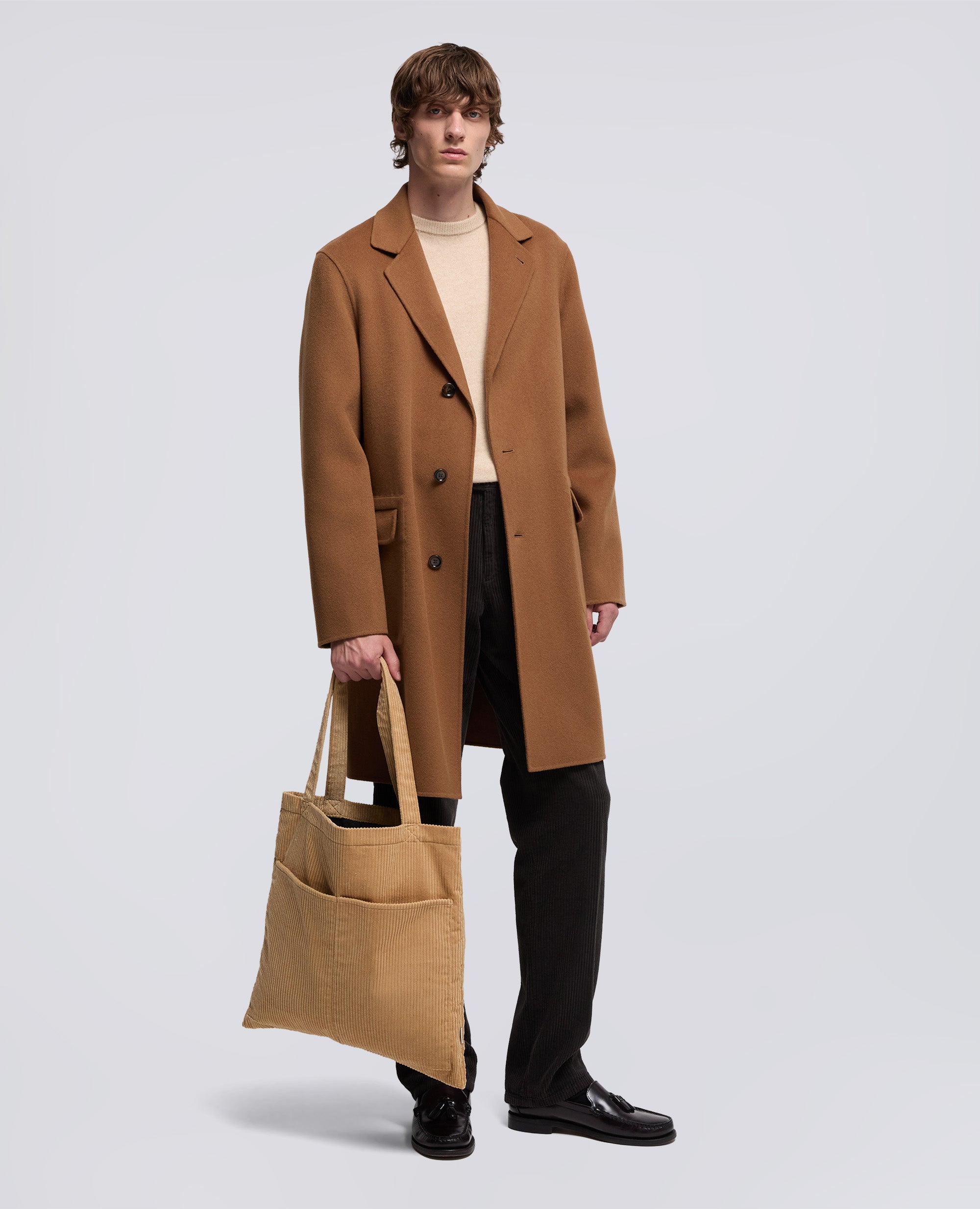 BORSA SHOPPER IN VELLUTO A COSTE-CAMMELLO-CAMEL-CAMELLO-KAMEL-CAMEL