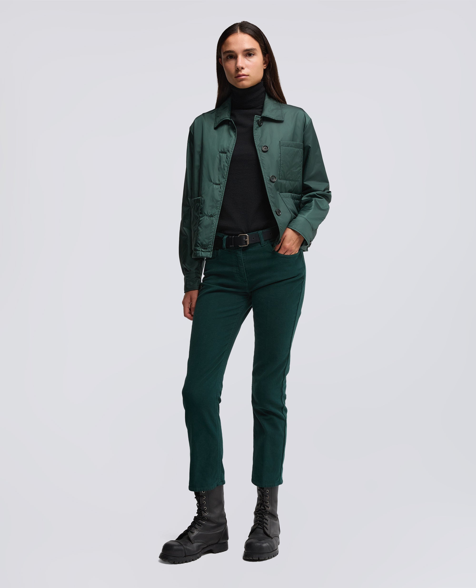 PANTALONE IN FUSTAGNO STRETCH-VERDE INGLESE-BRITISH RACING GREEN-VERDE INGLES-ENGLISCHES GRUN-VERT ANGLAIS