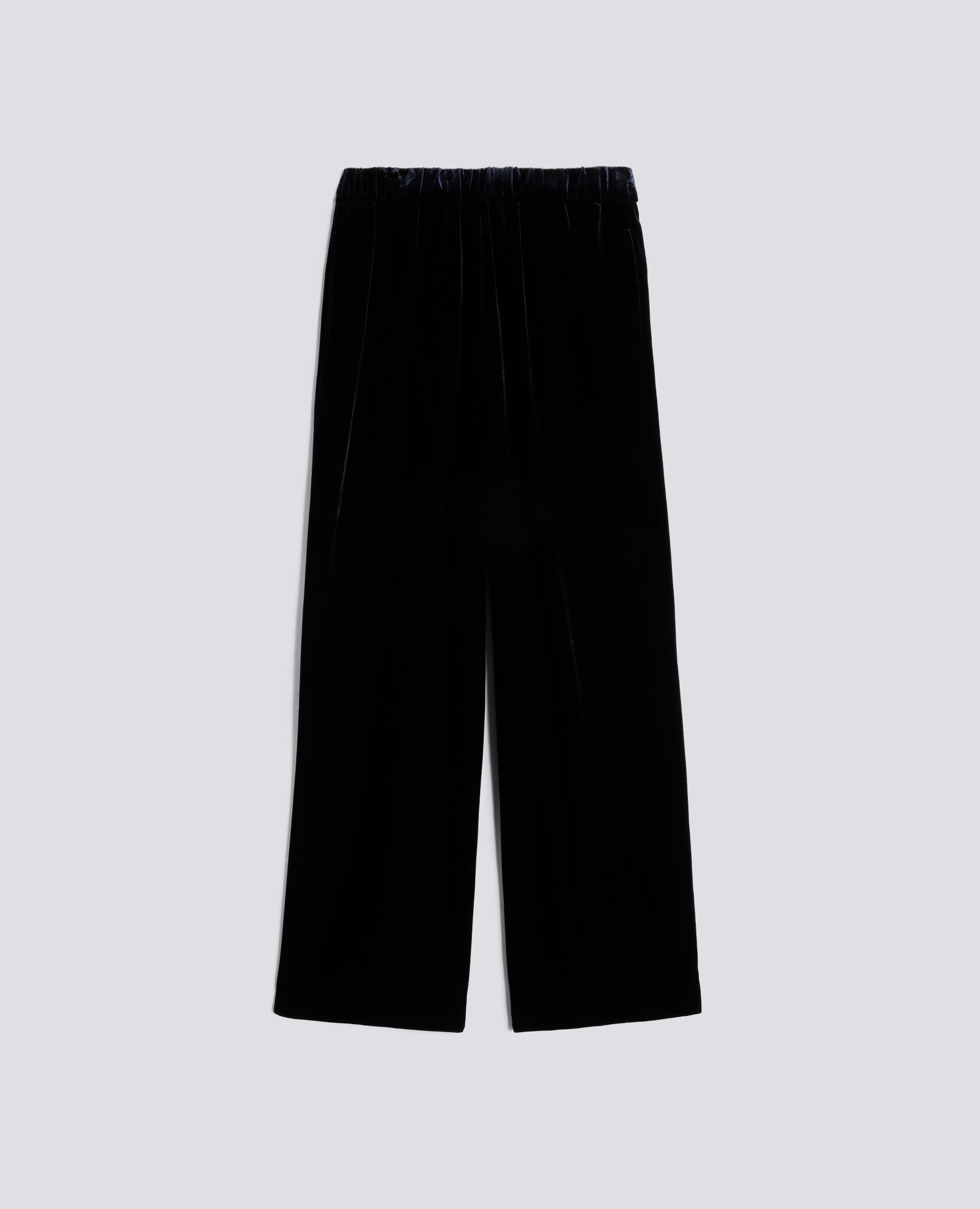 PANTALONE AMPIO IN VELLUTO DI COTONE-NAVY-NAVY-AZUL MARINO-NAVY-NAVY
