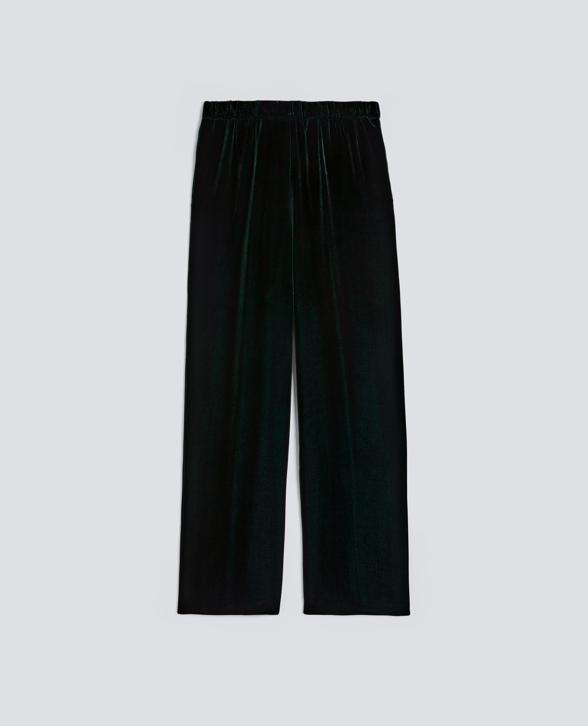 PANTALONE AMPIO IN VELLUTO DI COTONE-VERDONE-DARK GREEN-VERDER¢N-DUNKELGRUN-VERT FONCE