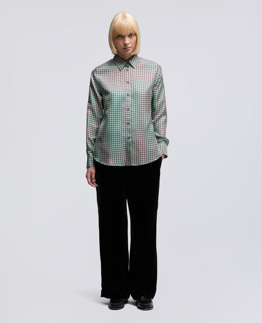 PANTALONE AMPIO IN VELLUTO DI COTONE-VERDONE-DARK GREEN-VERDER¢N-DUNKELGRUN-VERT FONCE