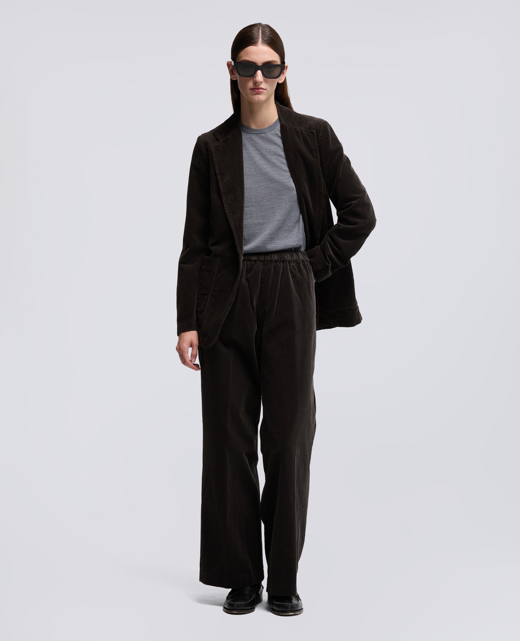 PANTALONE AMPIO IN VELLUTO A COSTE-TESTA DI MORO-DARK BROWN-MARR¢N OSCURO-DUNKELBRAUN-TETE-DE-MAURE