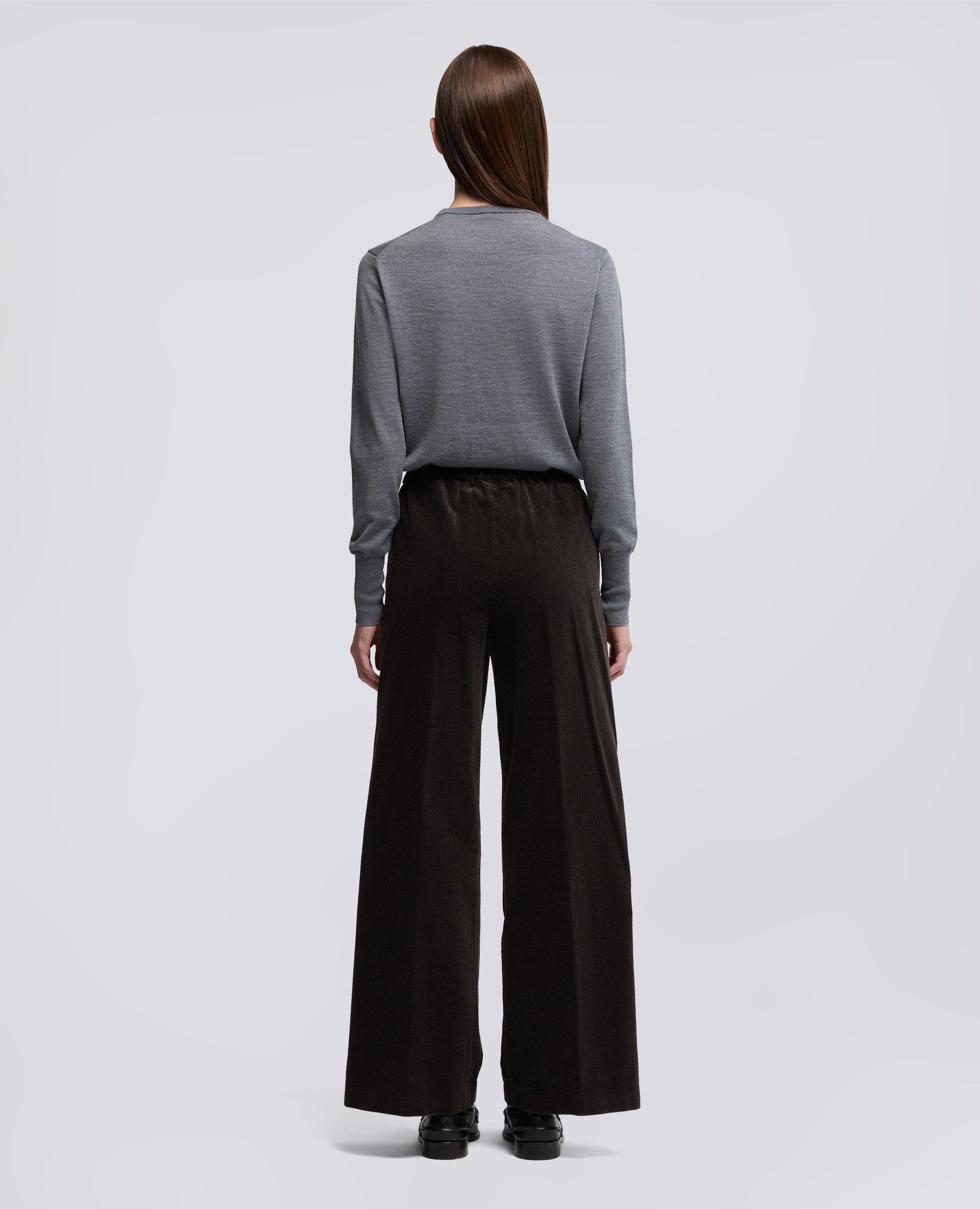 PANTALONE AMPIO IN VELLUTO A COSTE-TESTA DI MORO-DARK BROWN-MARR¢N OSCURO-DUNKELBRAUN-TETE-DE-MAURE