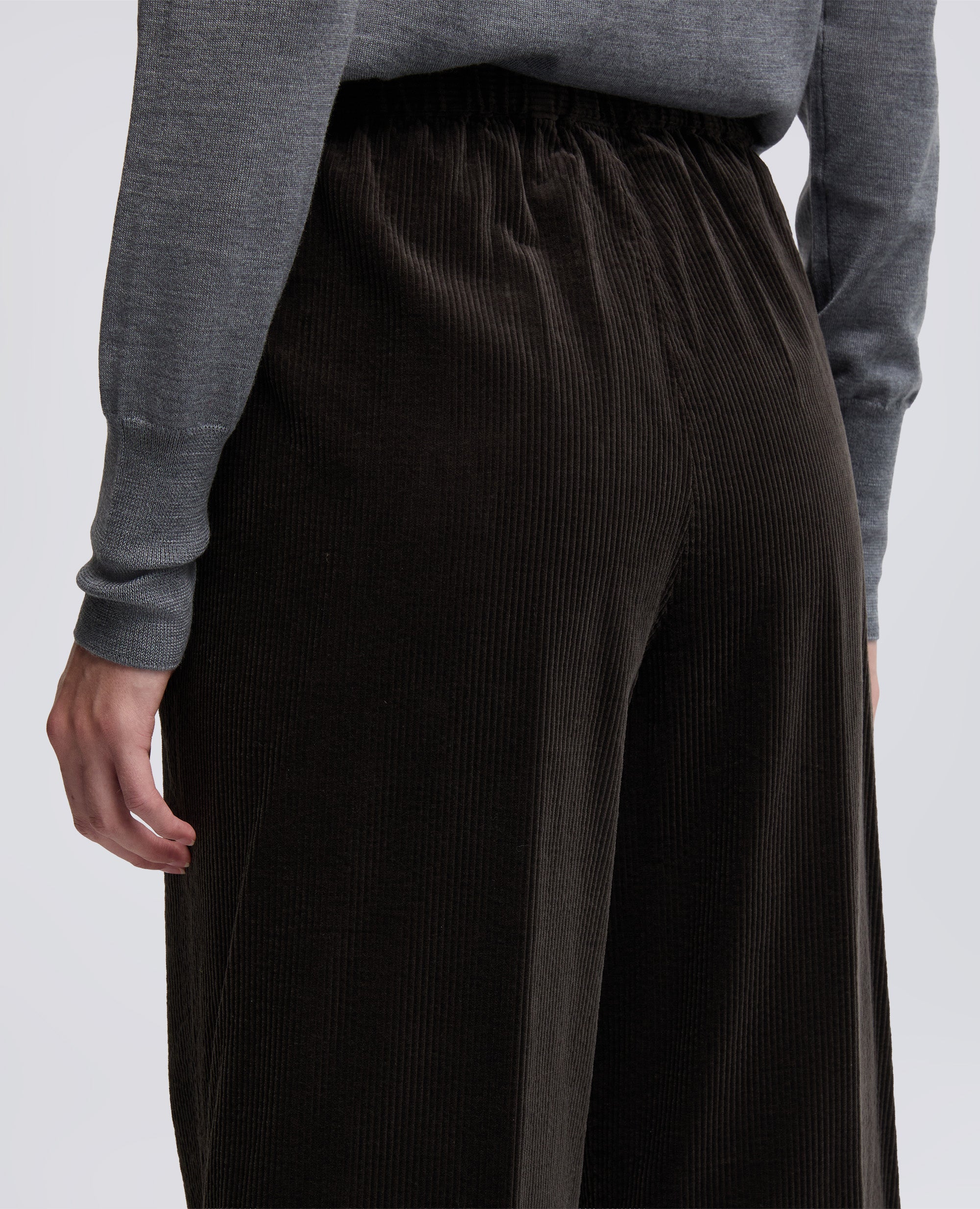 PANTALONE AMPIO IN VELLUTO A COSTE-TESTA DI MORO-DARK BROWN-MARR¢N OSCURO-DUNKELBRAUN-TETE-DE-MAURE