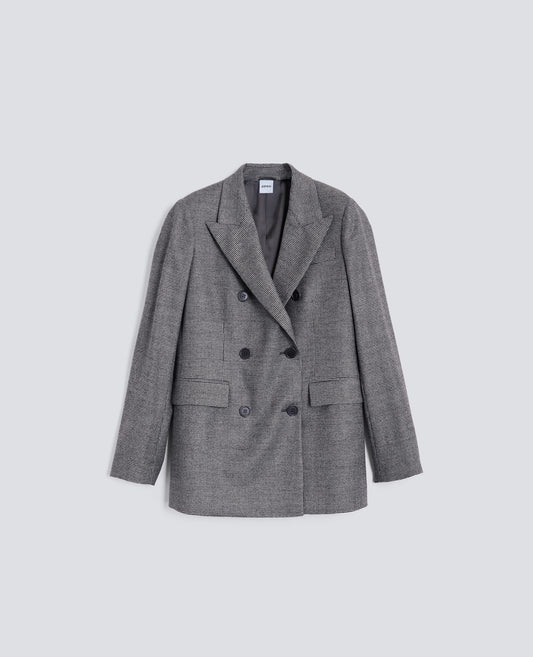 BLAZER DOPPIOPETTO IN FLANELLA-PIED DE POUL-PIED DE POUL-PIED DE POUL-PIED DE POUL-PIED DE POUL