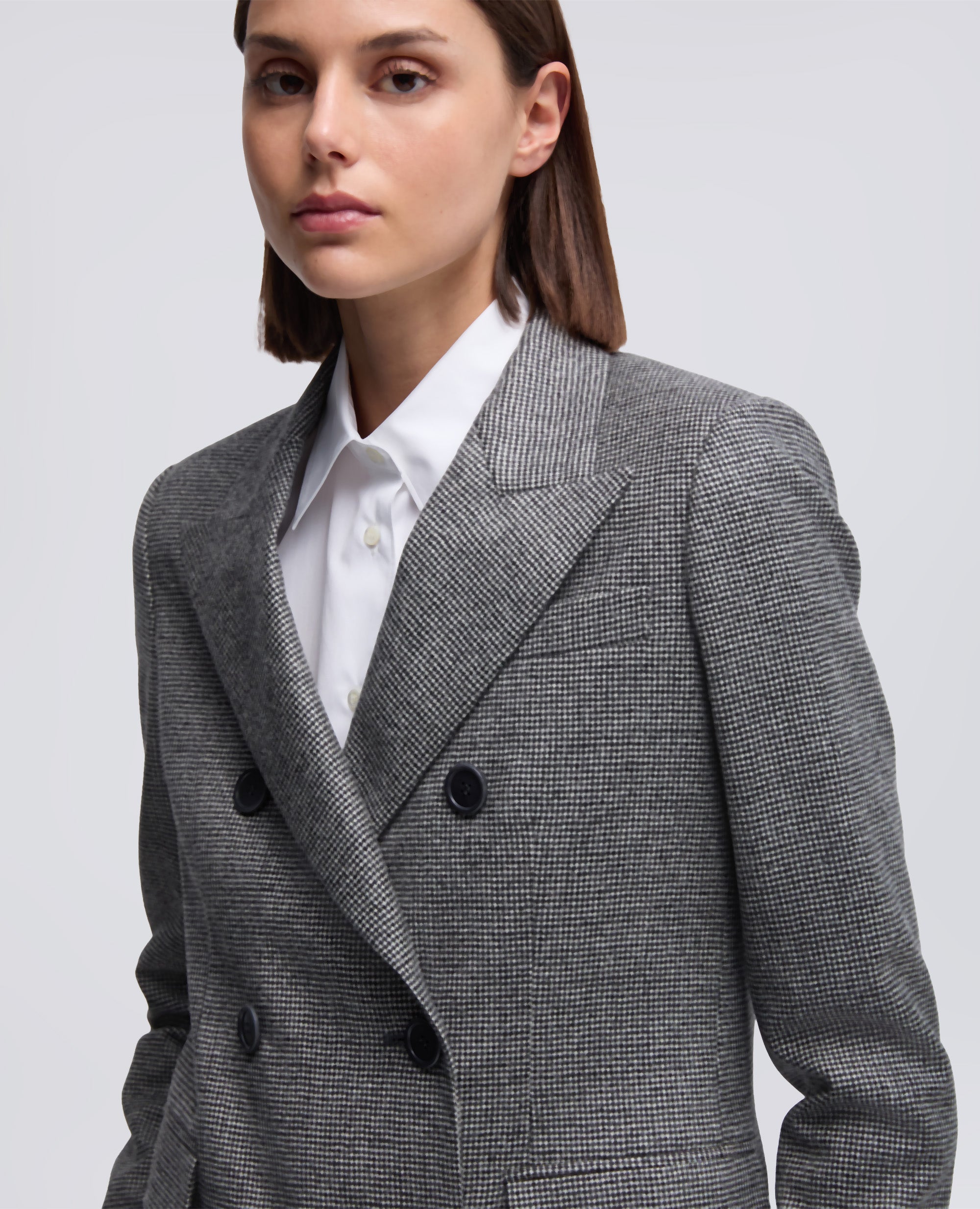 BLAZER DOPPIOPETTO IN FLANELLA-PIED DE POUL-PIED DE POUL-PIED DE POUL-PIED DE POUL-PIED DE POUL