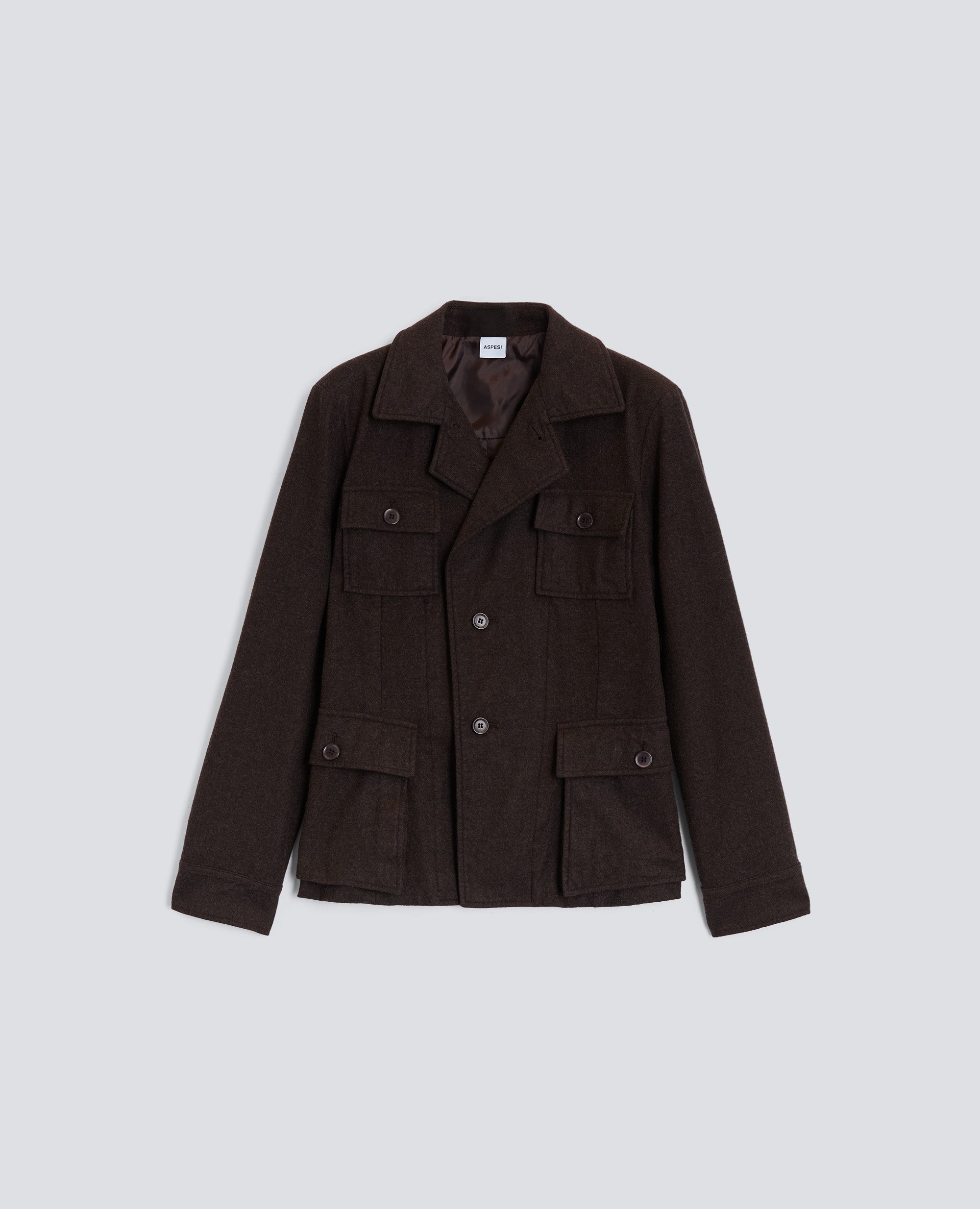 GIACCA MONOPETTO IN FLANELLA-MARRONE-BROWN-MARR¢N-BRAUN-MARRON