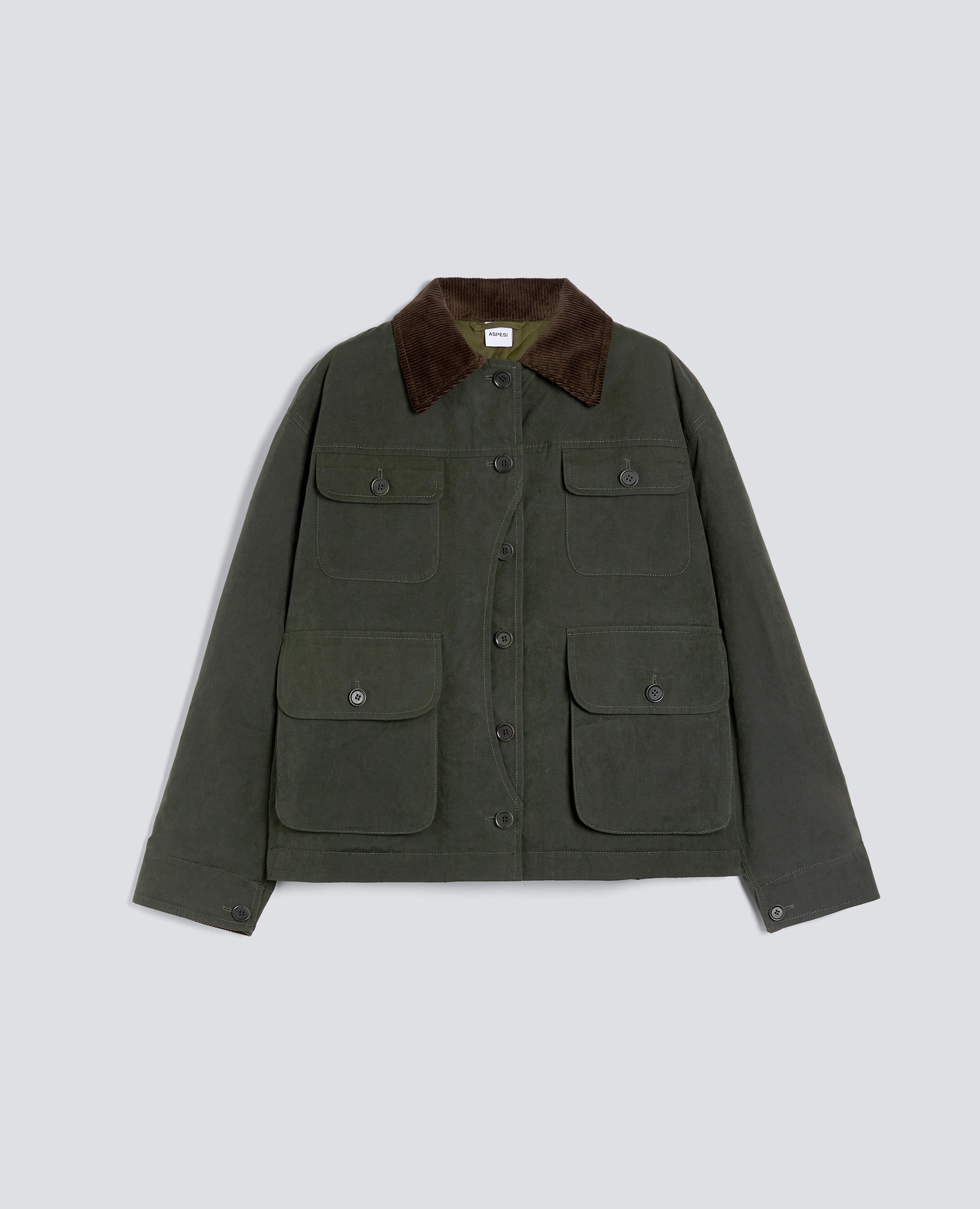 GIUBBOTTO IN TELA DI MISTO COTONE-VERDONE-DARK GREEN-VERDER¢N-DUNKELGRUN-VERT FONCE