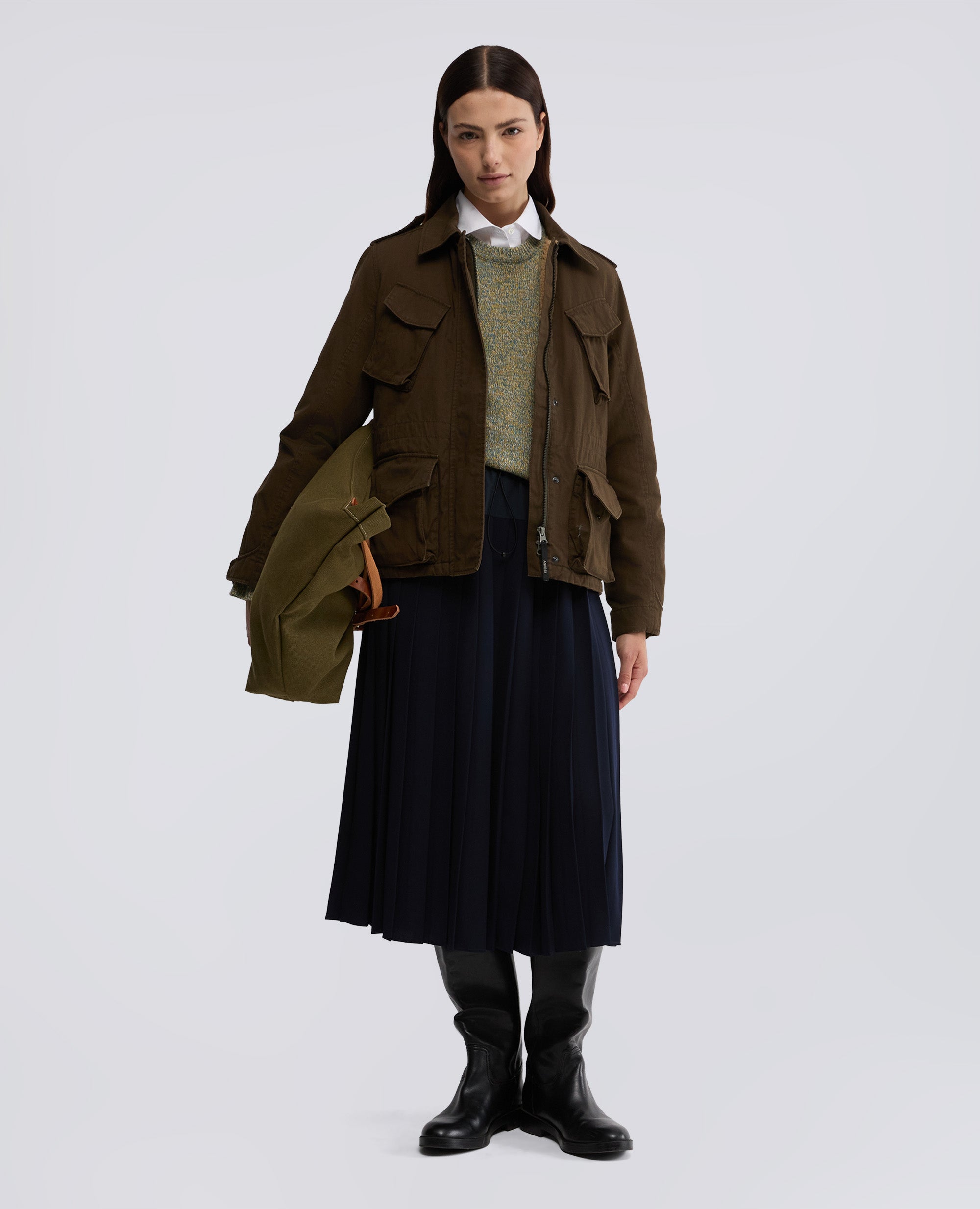 GIUBBOTTO IN TELA DI COTONE CERATO-MILITARE-MILITARY-MILITAR-MILITAR-MILITAIRE