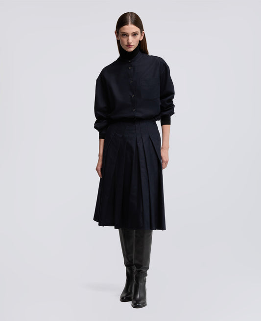 GONNA MIDI IN FLANELLA-NAVY-NAVY-AZUL MARINO-NAVY-NAVY