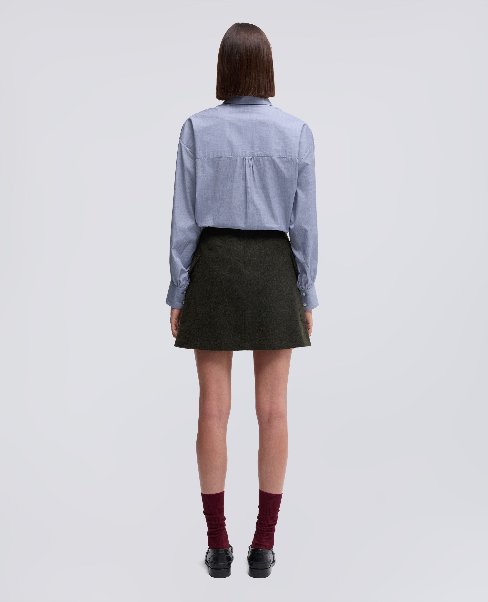 MINIGONNA IN LANA VERGINE E ALPACA-MILITARE-MILITARY-MILITAR-MILITAR-MILITAIRE