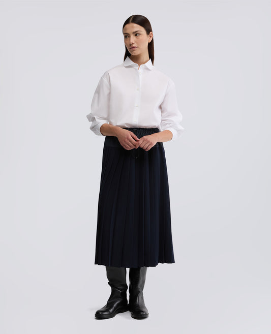 GONNA LONGUETTE IN RASO-NAVY-NAVY-AZUL MARINO-NAVY-NAVY