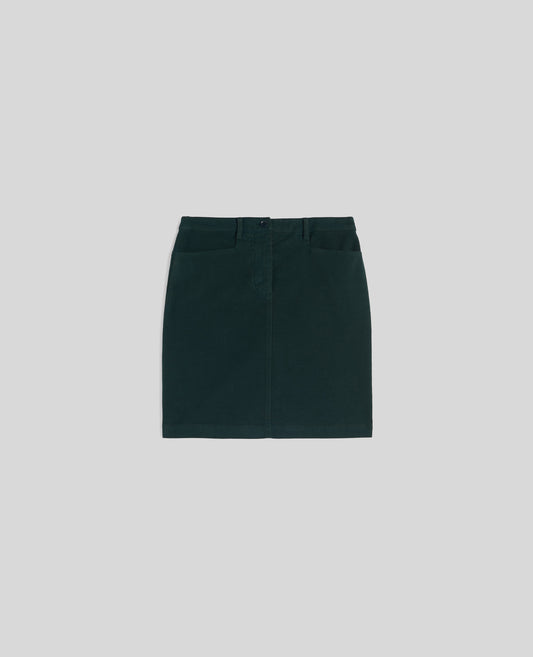 MINIGONNA IN FUSTAGNO STRETCH-VERDE INGLESE-BRITISH RACING GREEN-VERDE INGLES-ENGLISCHES GRUN-VERT ANGLAIS