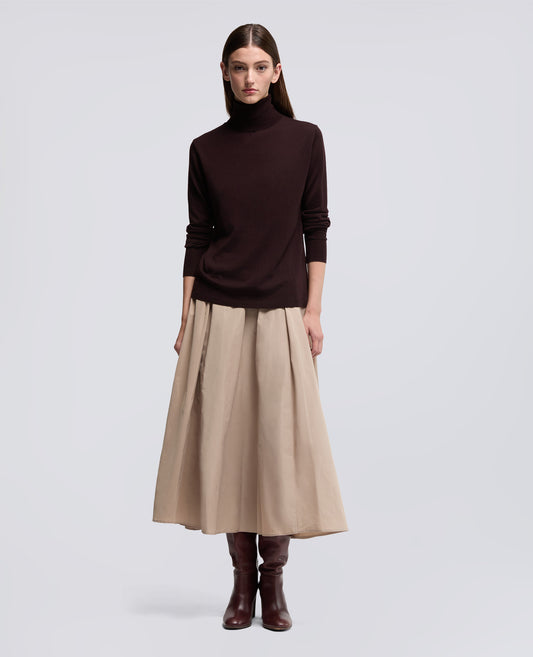 GONNA MIDI CON PIEGHE-BEIGE-BEIGE-BEIS-BEIGE-BEIGE