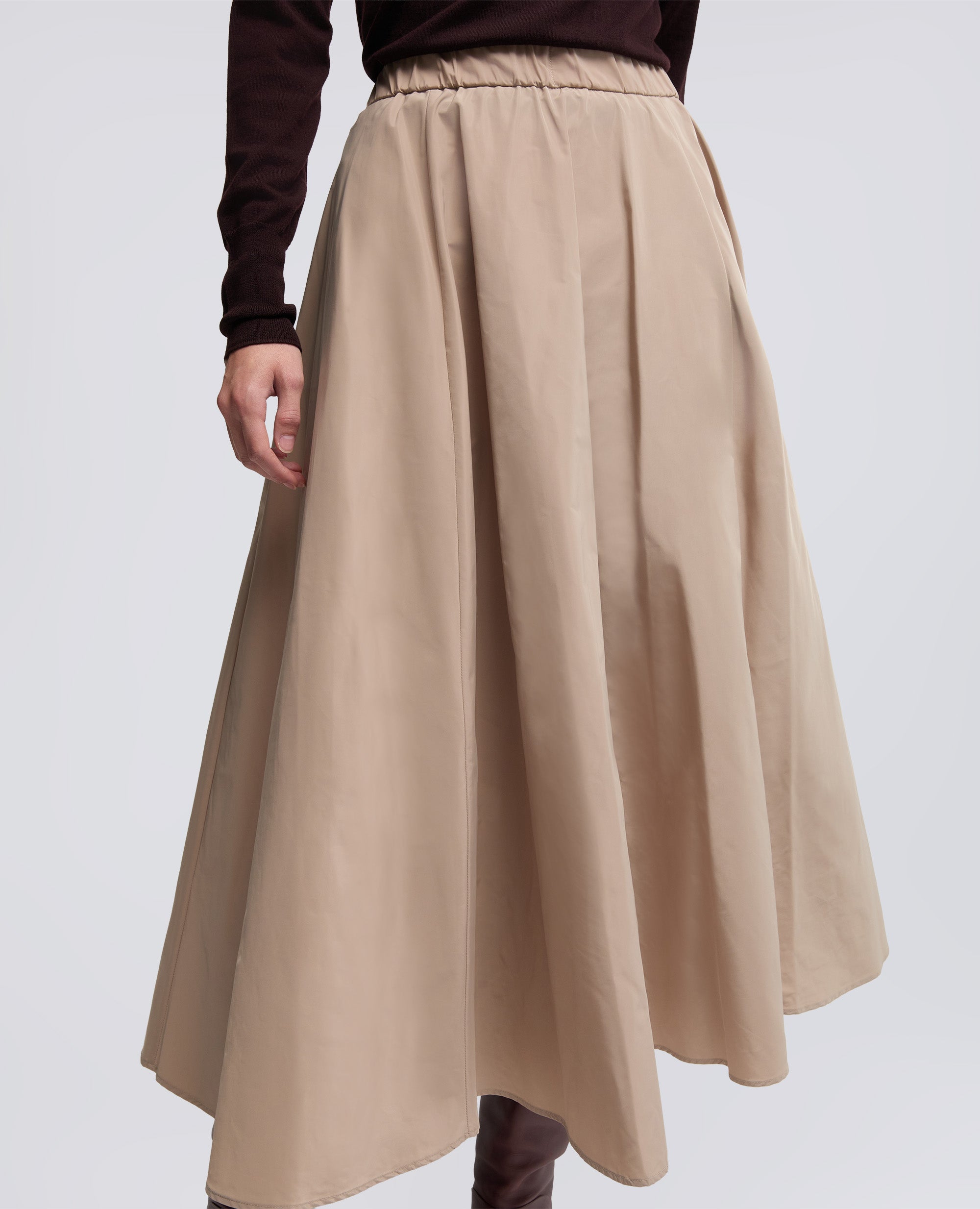 GONNA MIDI CON PIEGHE-BEIGE-BEIGE-BEIS-BEIGE-BEIGE