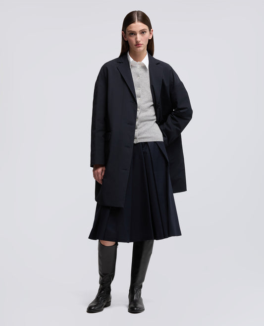 CAPPOTTO CEDRATA IN TELA DI MISTO COTONE-NAVY-NAVY-AZUL MARINO-NAVY-NAVY