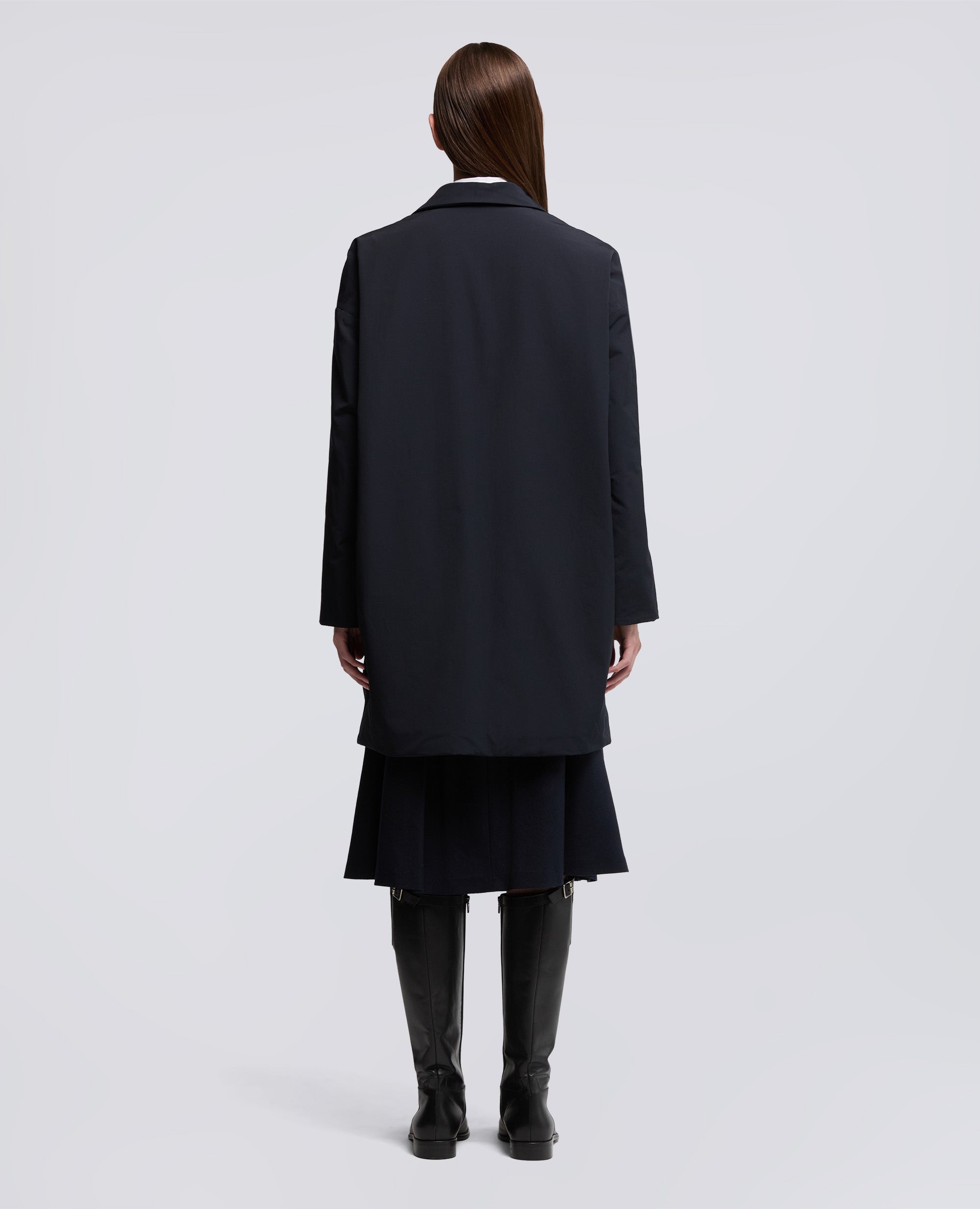 CAPPOTTO CEDRATA IN TELA DI MISTO COTONE-NAVY-NAVY-AZUL MARINO-NAVY-NAVY