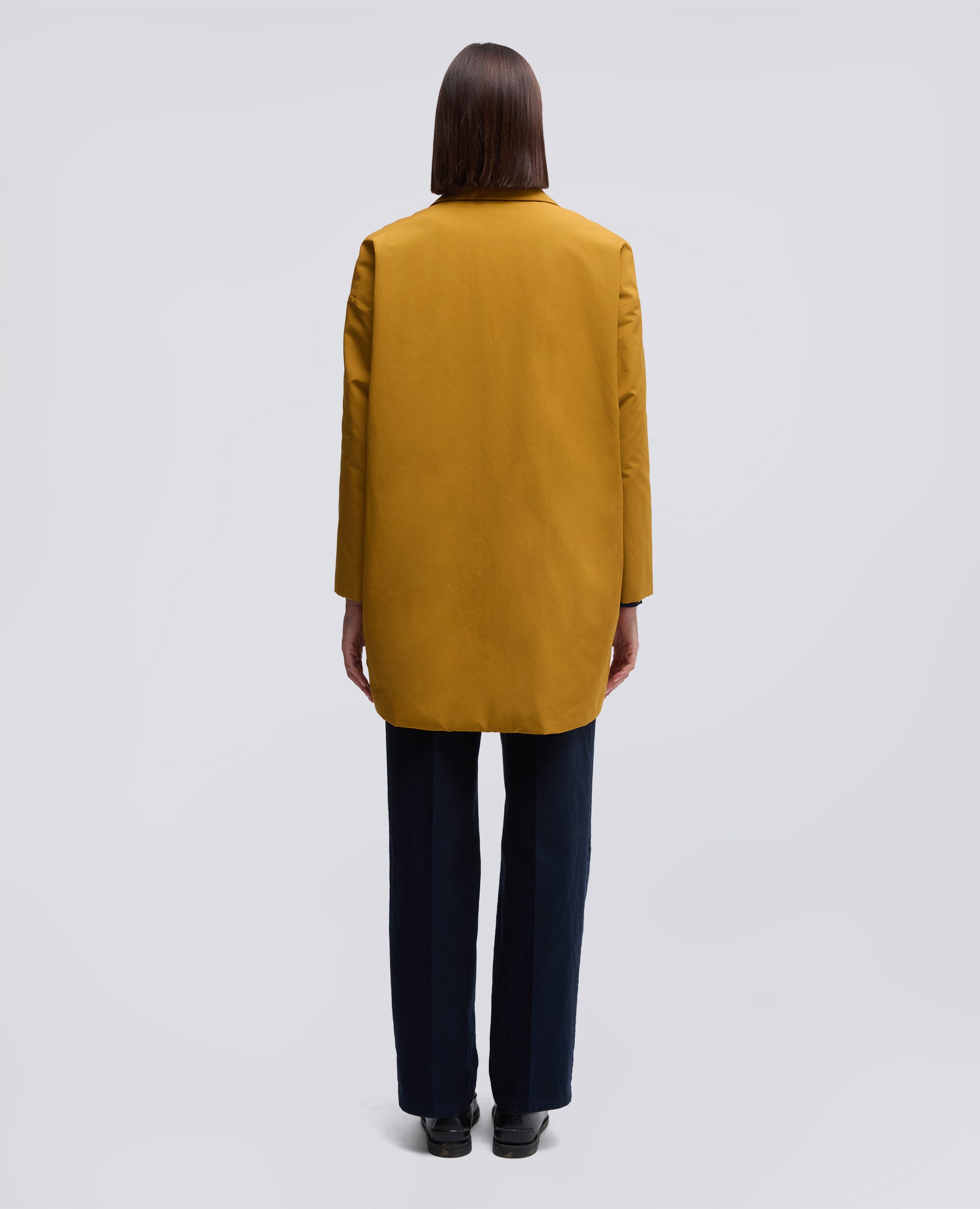 CAPPOTTO CEDRATA IN TELA DI MISTO COTONE-SENAPE-MUSTARD YELLOW-MOSTAZA-SENF-MOUTARDE