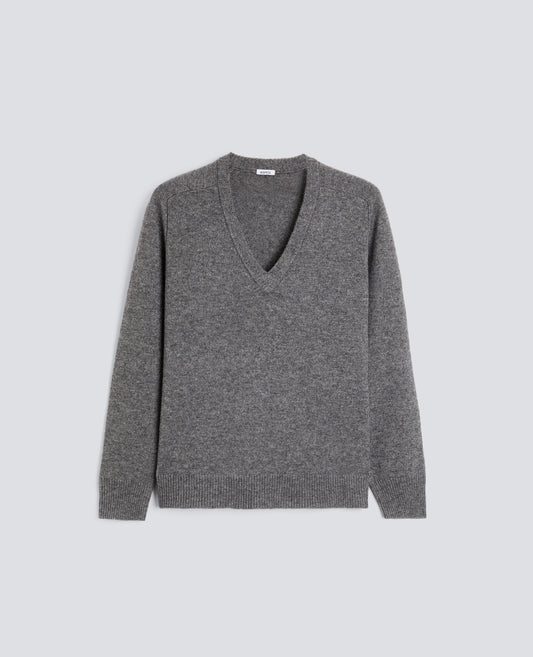 MAGLIA IN MISTO LANA CON SCOLLO A V-MELANGE-MELANGE-MELANGE-MELANGE-MELANGE