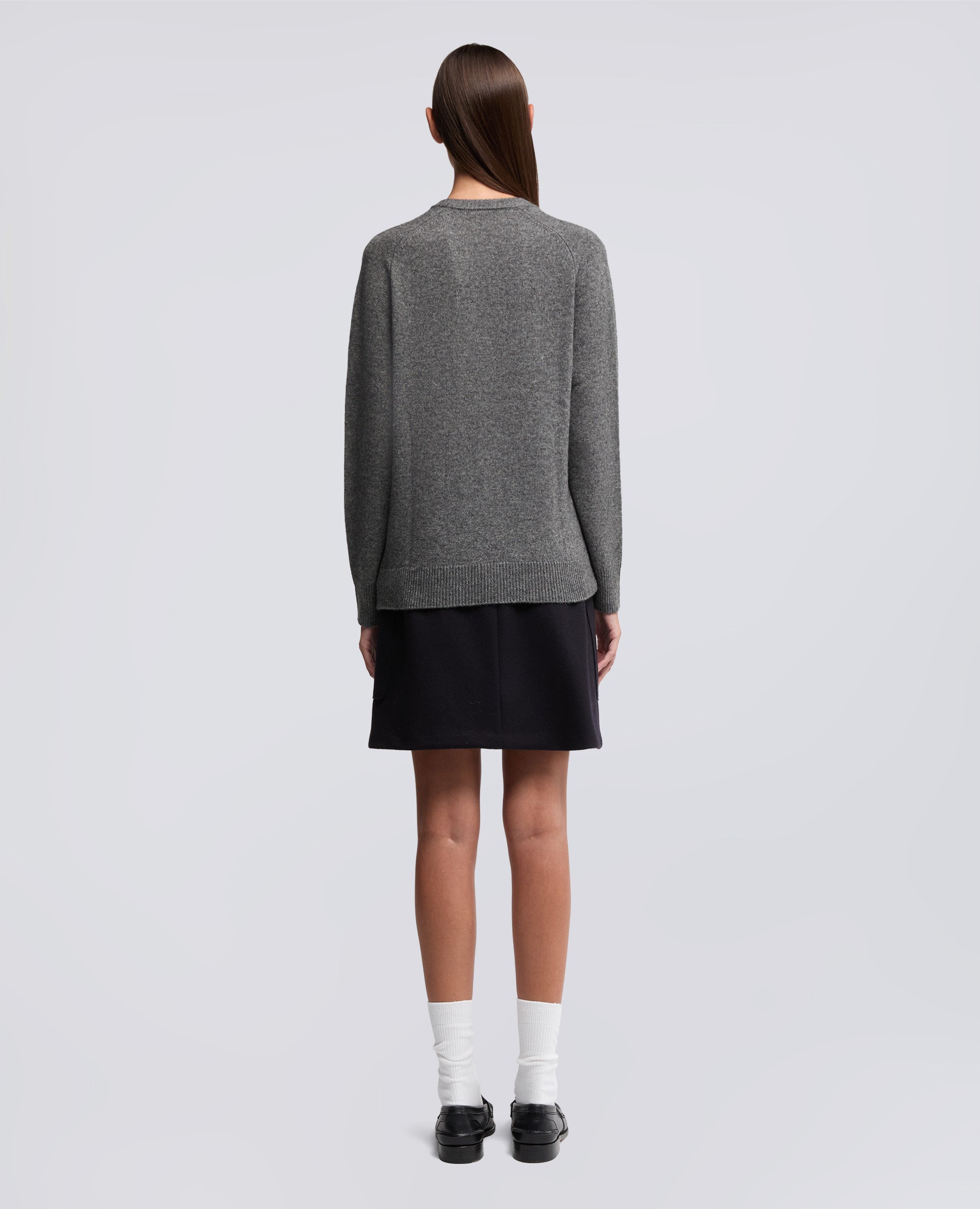 MAGLIA IN MISTO LANA CON SCOLLO A V-MELANGE-MELANGE-MELANGE-MELANGE-MELANGE