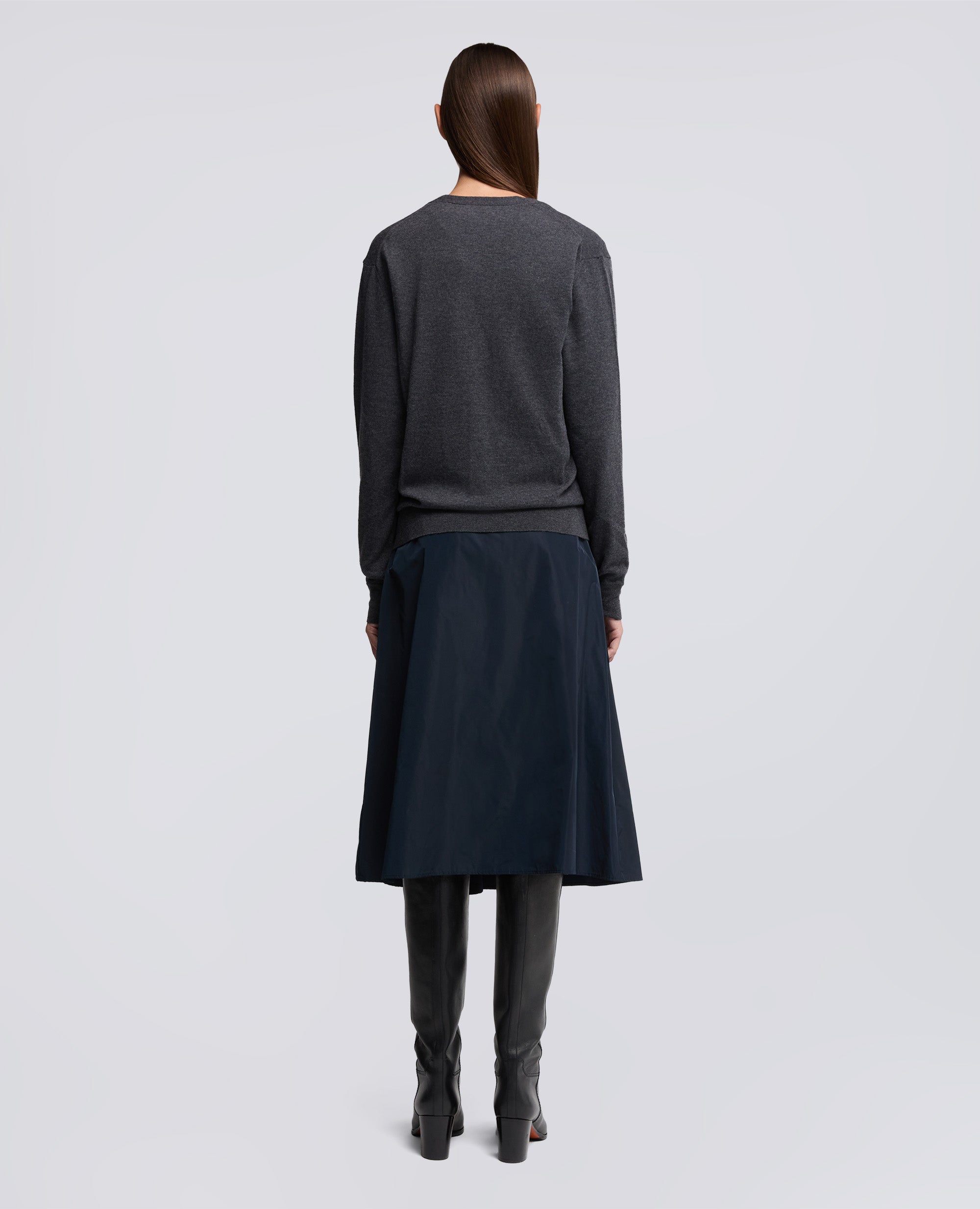 CARDIGAN IN LANA E CASHMERE-ANTRACITE-CHARCOAL-ANTRACITA-ANTHRAZIT-ANTHRACITE