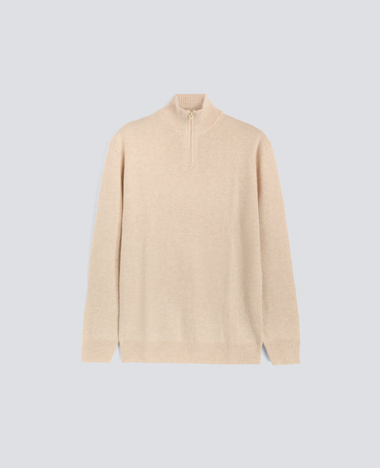 MAGLIA CON COLLO ALTO-NATURALE-NATURAL-NATURAL-NATURLICH-NATUREL