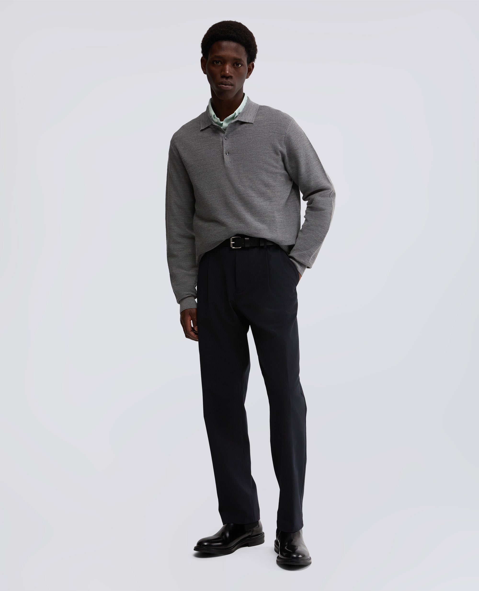 POLO IN LANA-GRIGIO-GREY-GRIS-GRAU-GRIS
