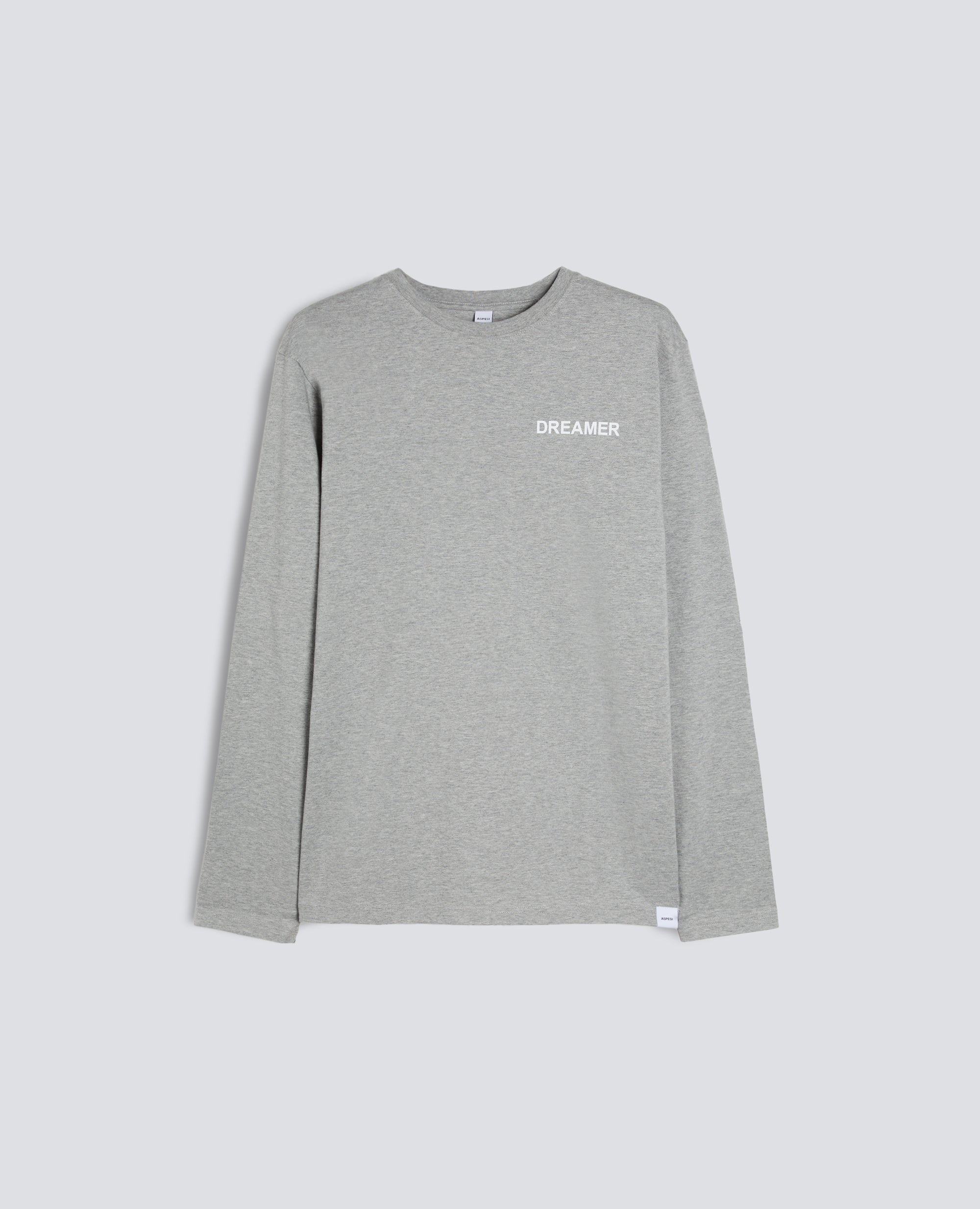 T-SHIRT A MANICHE LUNGHE SILENZIO-GRIGIO-GREY-GRIS-GRAU-GRIS