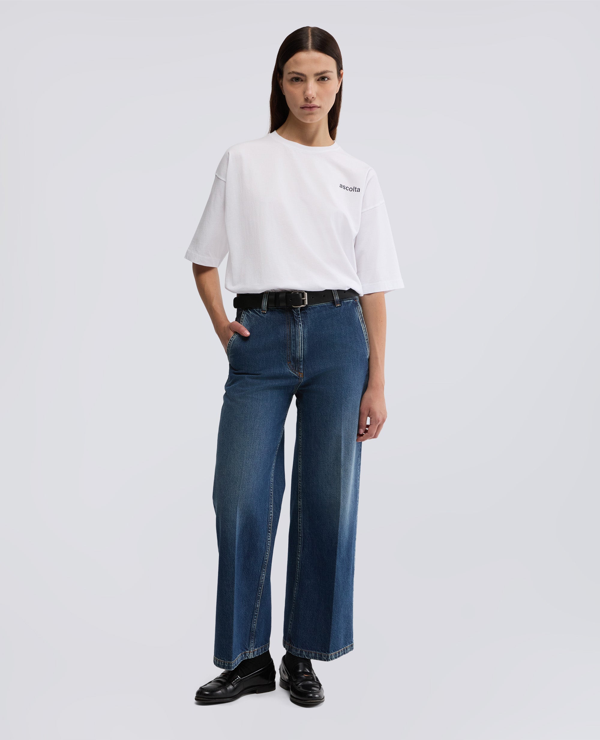 T-SHIRT GIROCOLLO IN JERSEY-BIANCO-WHITE-BLANCO-WEISS-BLANC