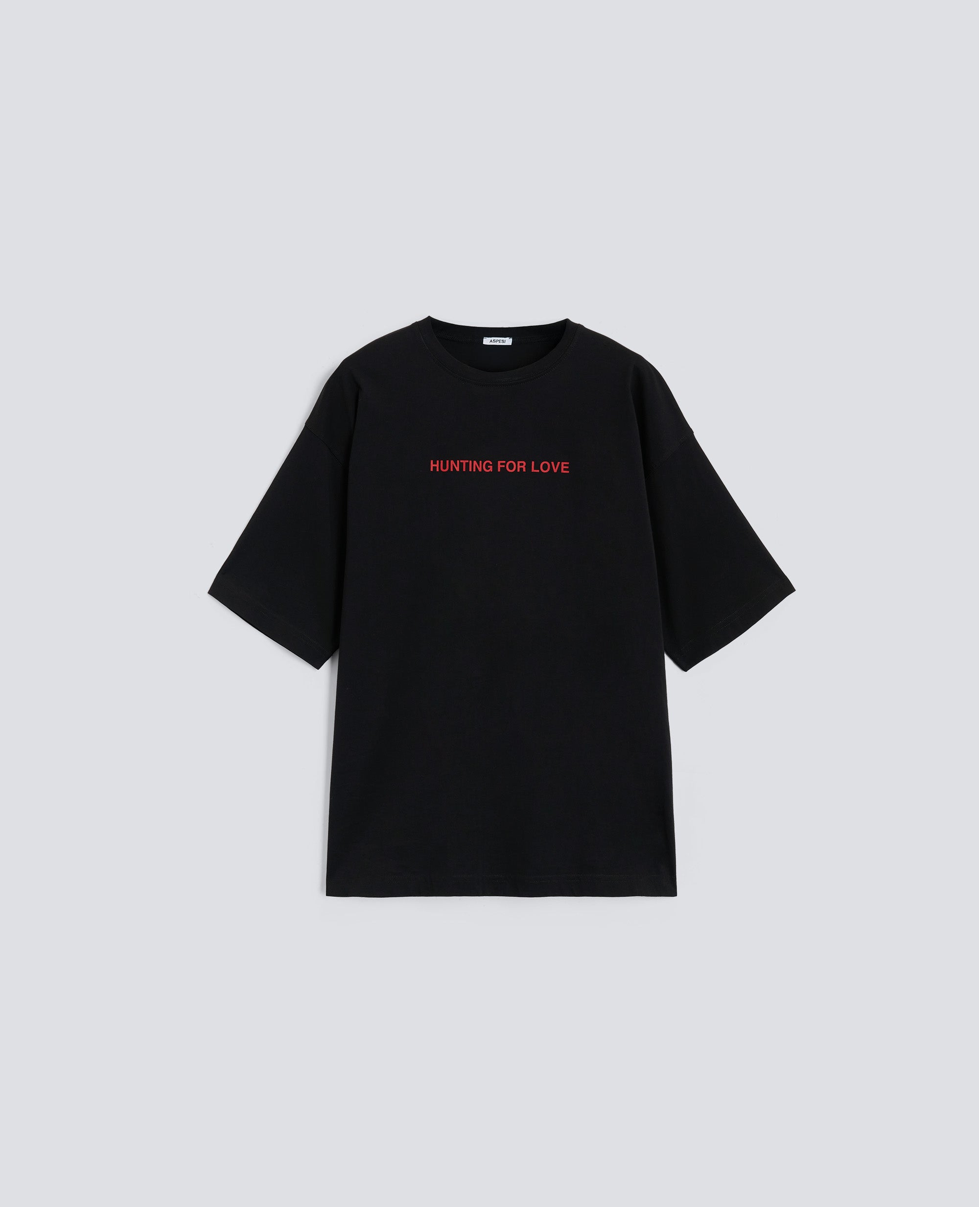 T-SHIRT IN JERSEY CON STAMPA-NERO-BLACK-NEGRO-SCHWARZ-NOIR