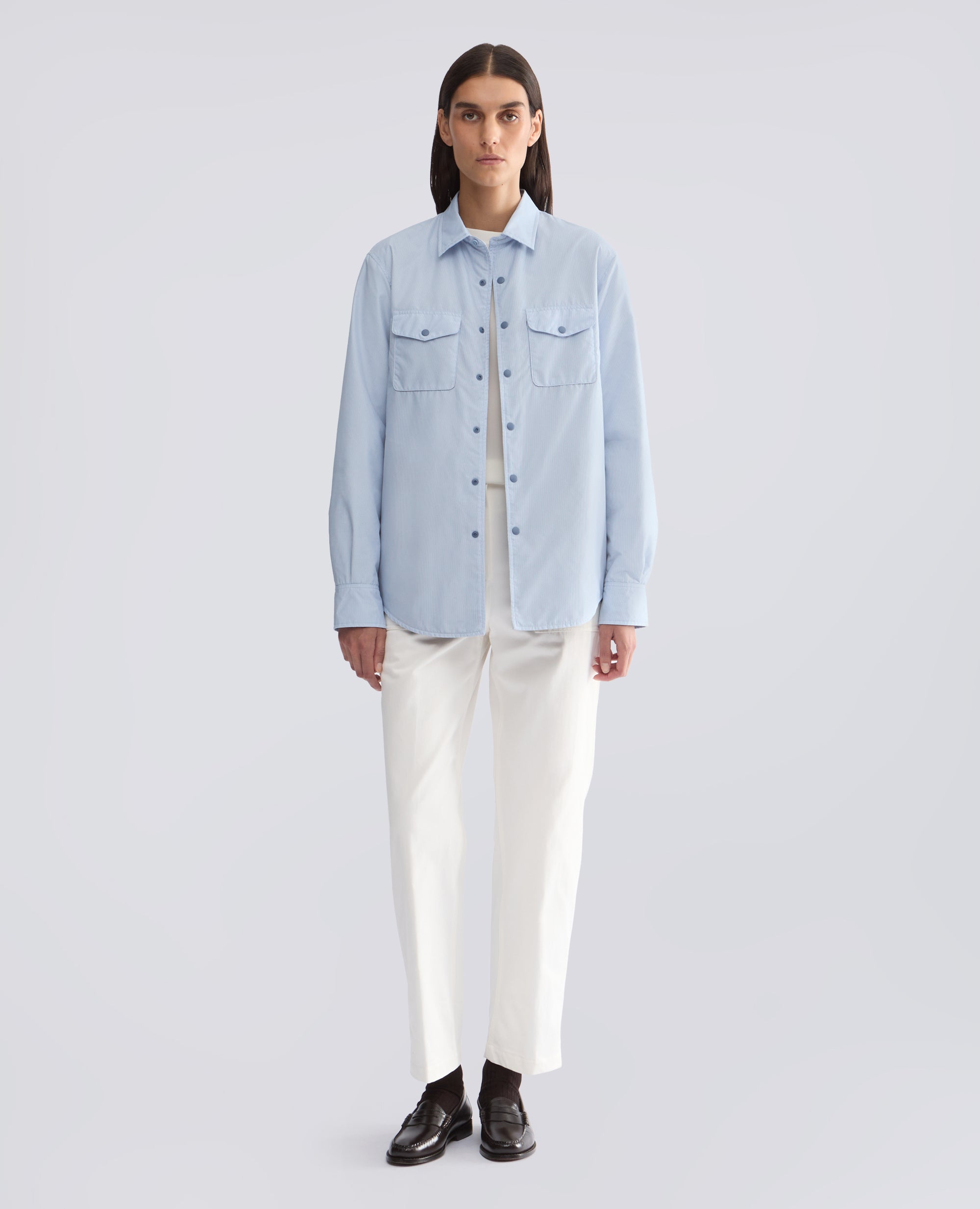 CAMISA 13PIU' <HERE IS THE SEA> - AZUL - ASPESI