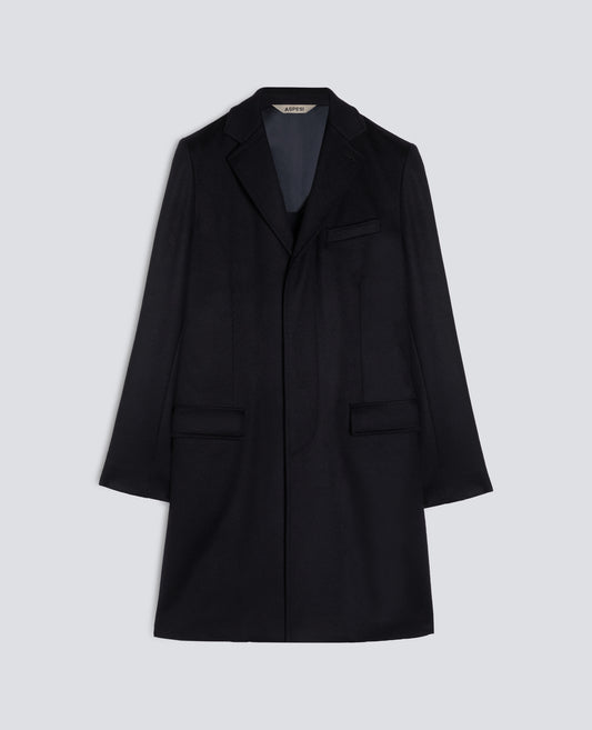 CAPPOTTO IN LANA VERGINE E ALPACA CON OVATTA THERMORE® - BLU - ASPESI