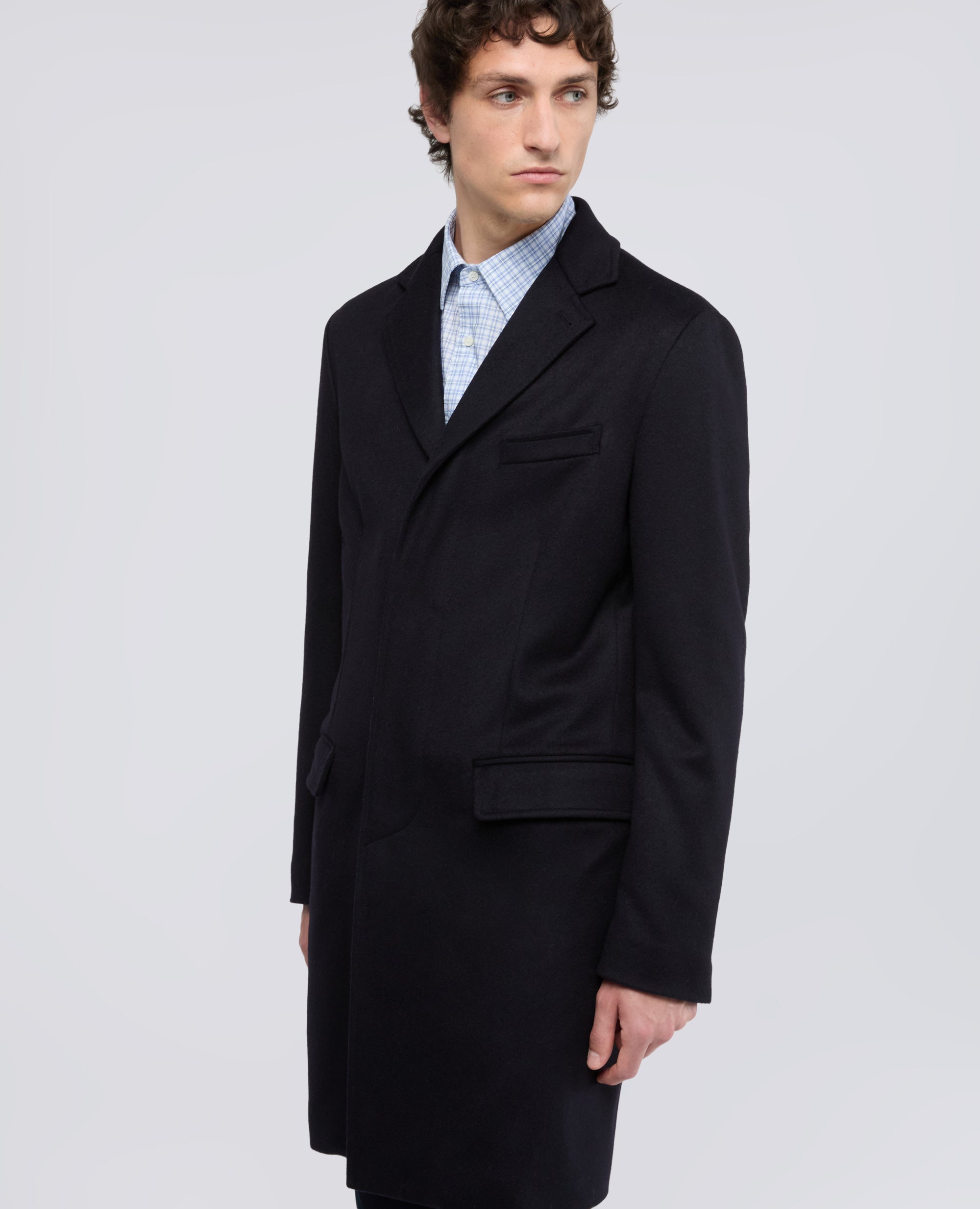 CAPPOTTO IN LANA VERGINE E ALPACA CON OVATTA THERMORE® - BLU - ASPESI