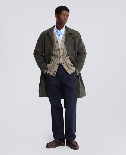 MANTEAU DROIT EN TOILE DRY WAX MATELASSE AVEC OUATE THERMORE - GRIS - ASPESI