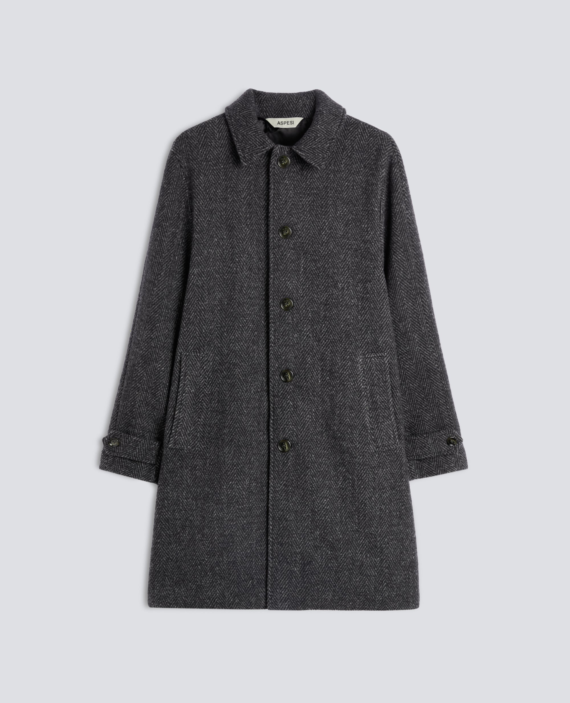 CAPPOTTO IN LANA GARZATA BOUCLE - GRIGIO - ASPESI