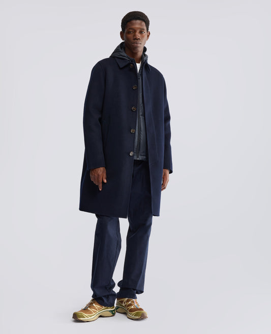 CAPPOTTO -NEW VIRTUOSO- MONOPETTO IN LANA DOUBLE - BLU - ASPESI