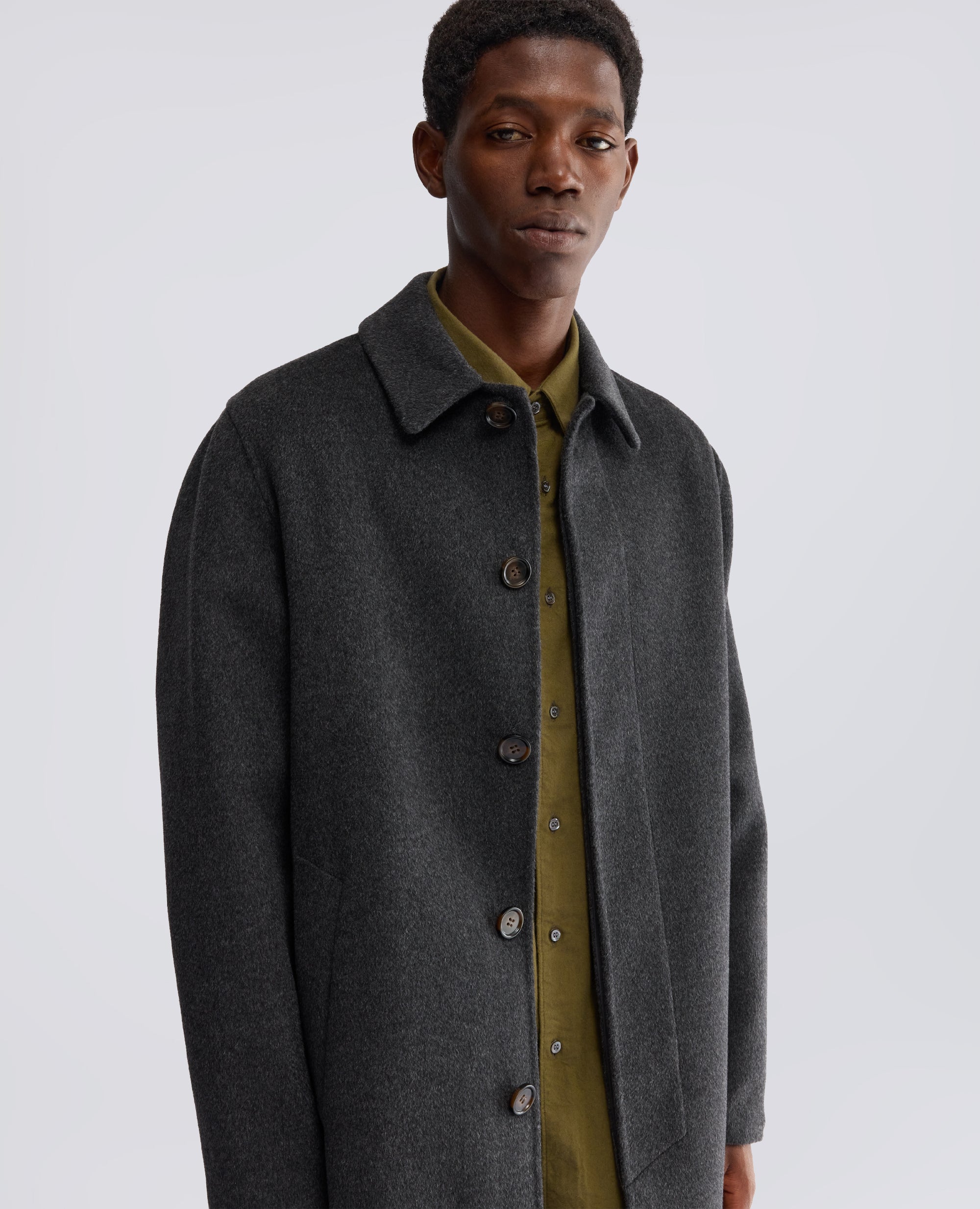 SINGLE-BREASTED -NEW VIRTUOSO- DOUBLE-FACED WOOL COAT - GREY - ASPESI